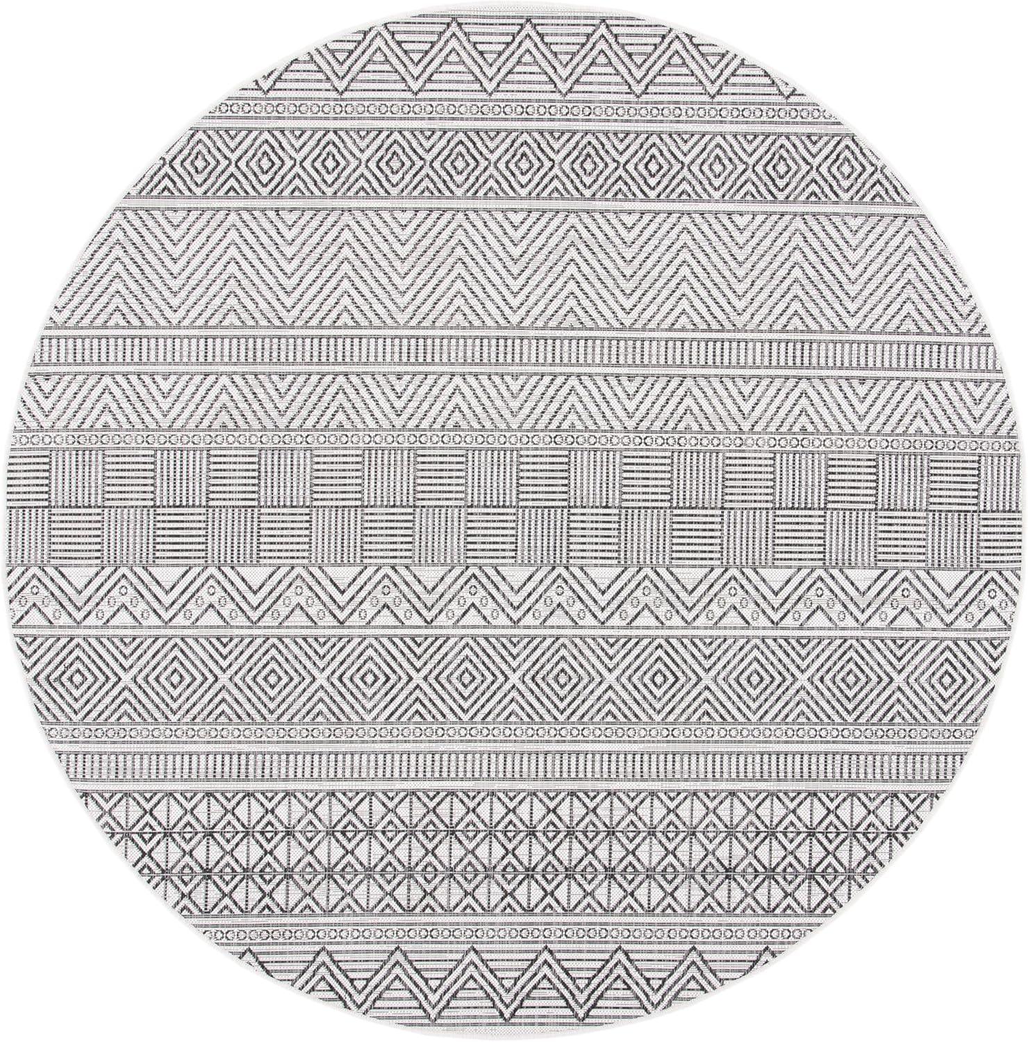 image:imageSAFAVIEH Washable Rug Outdoor Courtyard Collection 53 x 77 Black amp Grey NonShedding amp Easy Cleaning Ideal for Patio Backyard Mudroom CY819637612IvoryBlack