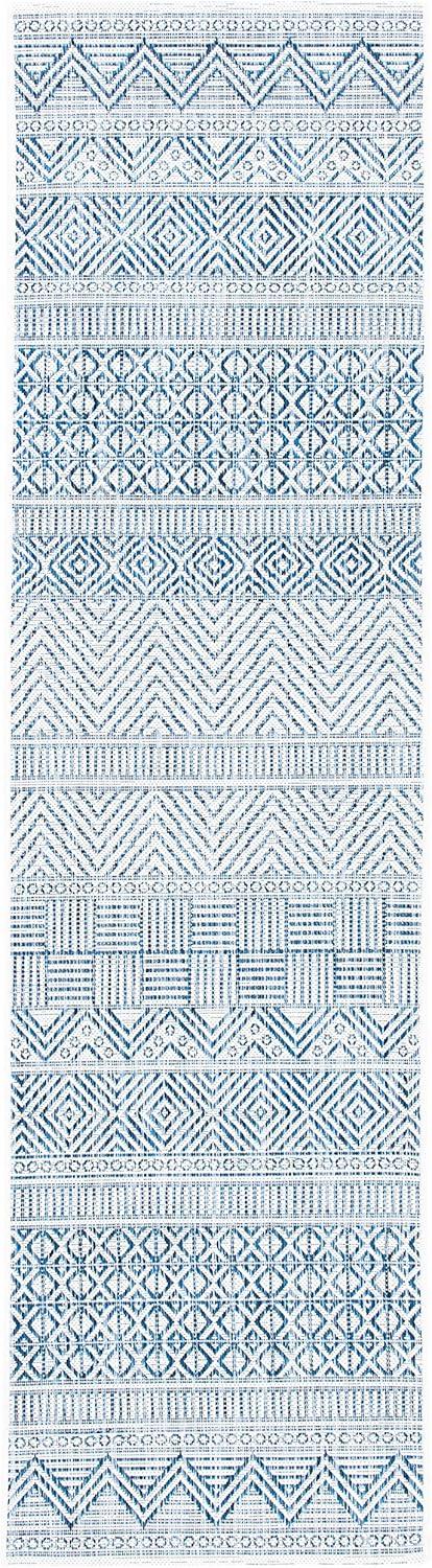 image:imageSAFAVIEH Washable Rug Outdoor Courtyard Collection 53 x 77 Black amp Grey NonShedding amp Easy Cleaning Ideal for Patio Backyard Mudroom CY819637612IvoryNavy
