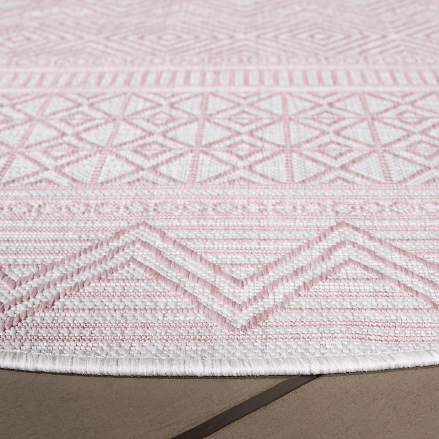 image:imageSAFAVIEH Washable Rug Outdoor Courtyard Collection 53 x 77 Black amp Grey NonShedding amp Easy Cleaning Ideal for Patio Backyard Mudroom CY819637612IvoryPink