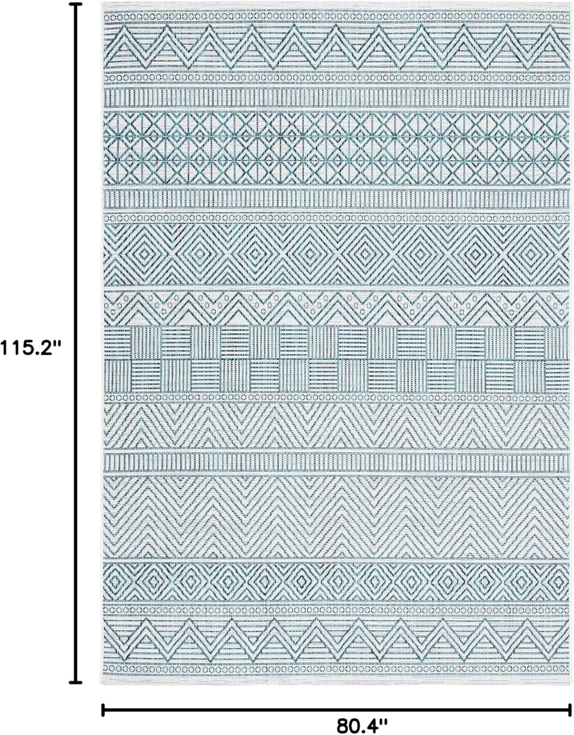 image:imageSAFAVIEH Washable Rug Outdoor Courtyard Collection 53 x 77 Black amp Grey NonShedding amp Easy Cleaning Ideal for Patio Backyard Mudroom CY819637612IvoryTurquoise