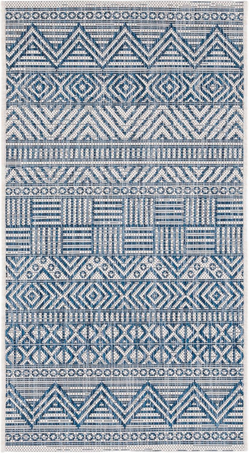 image:imageSAFAVIEH Washable Rug Outdoor Courtyard Collection 53 x 77 Black amp Grey NonShedding amp Easy Cleaning Ideal for Patio Backyard Mudroom CY819637612IvoryNavy