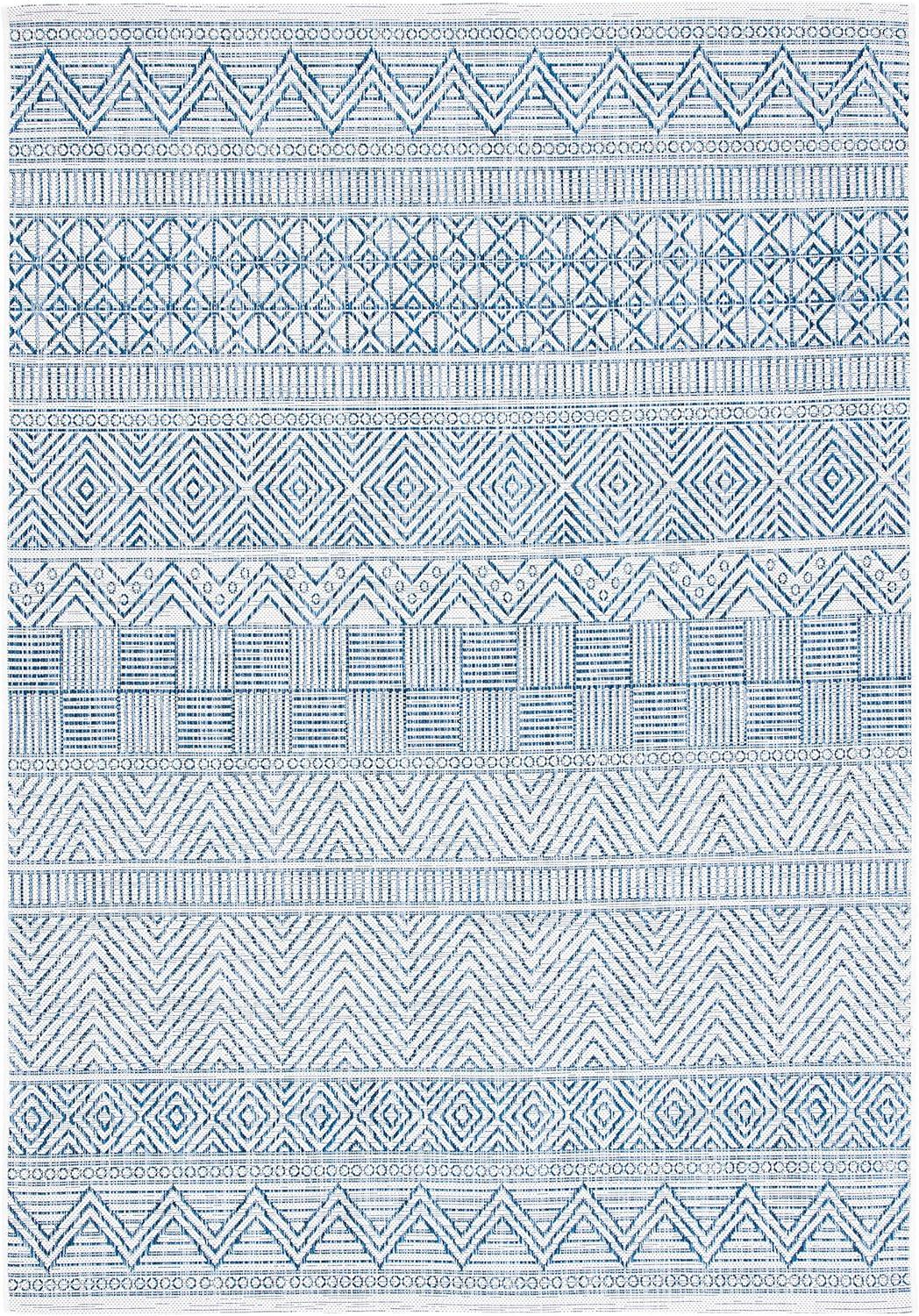image:imageSAFAVIEH Washable Rug Outdoor Courtyard Collection 53 x 77 Black amp Grey NonShedding amp Easy Cleaning Ideal for Patio Backyard Mudroom CY819637612IvoryNavy