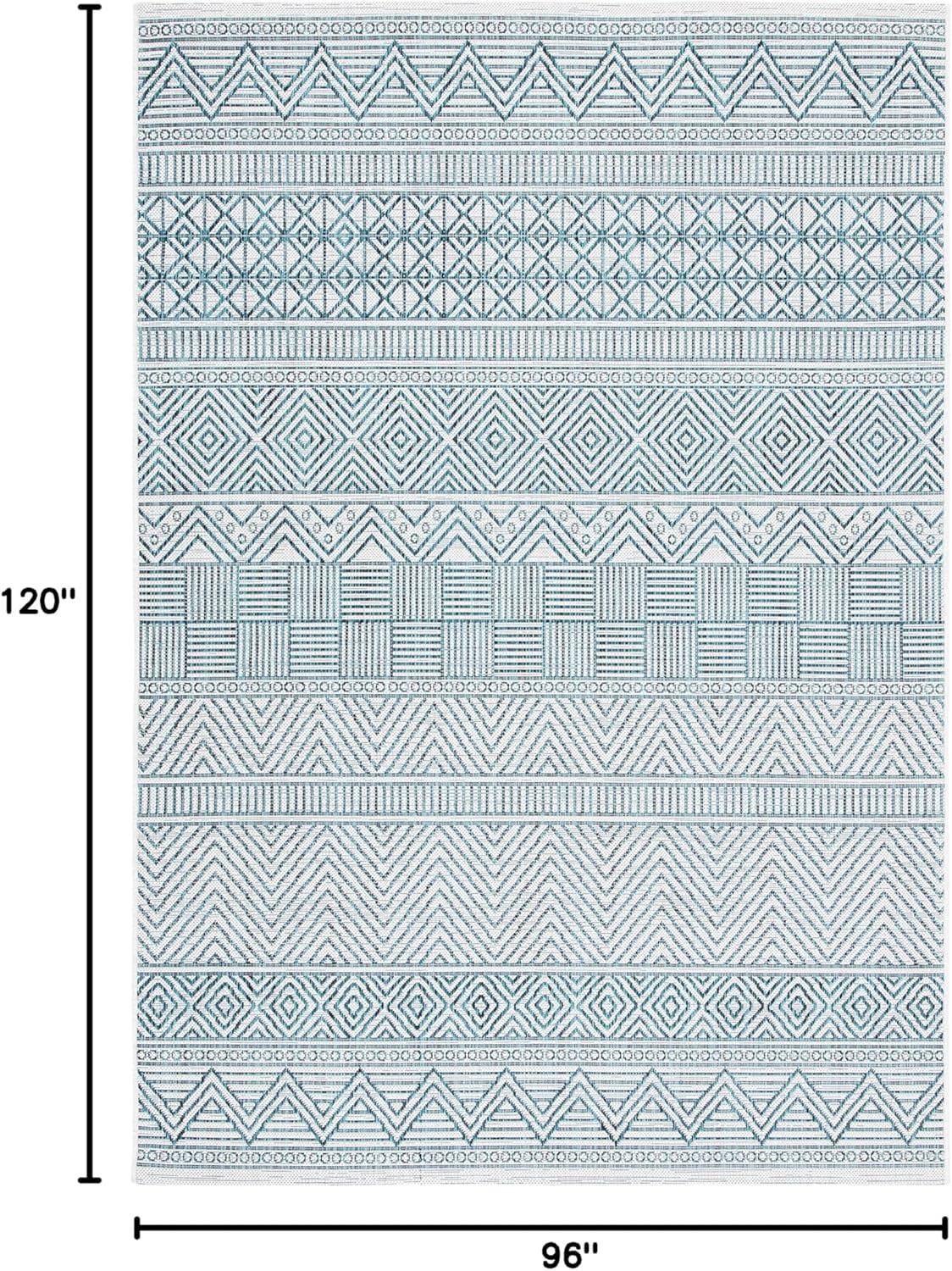 image:imageSAFAVIEH Washable Rug Outdoor Courtyard Collection 53 x 77 Black amp Grey NonShedding amp Easy Cleaning Ideal for Patio Backyard Mudroom CY819637612IvoryTurquoise