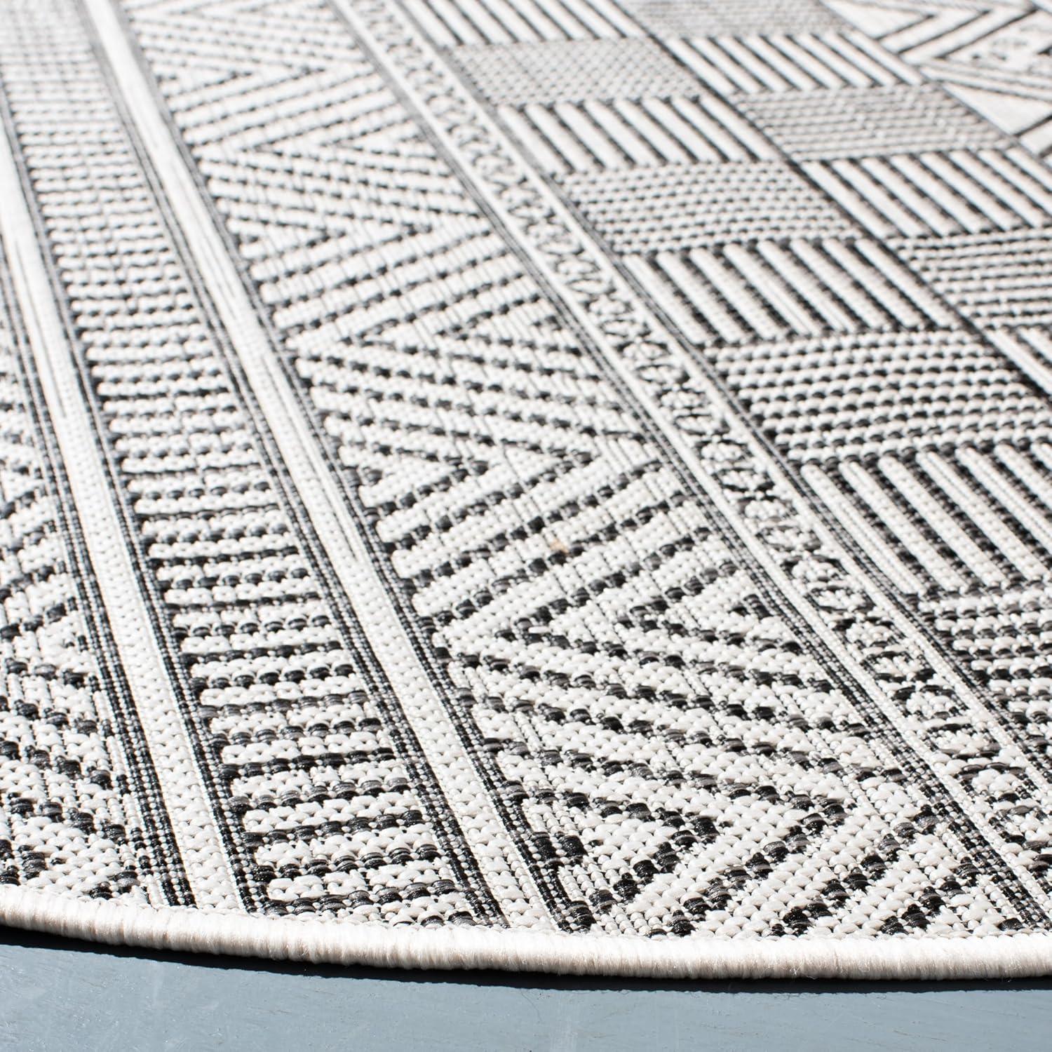 image:imageSAFAVIEH Washable Rug Outdoor Courtyard Collection 53 x 77 Black amp Grey NonShedding amp Easy Cleaning Ideal for Patio Backyard Mudroom CY819637612IvoryBlack