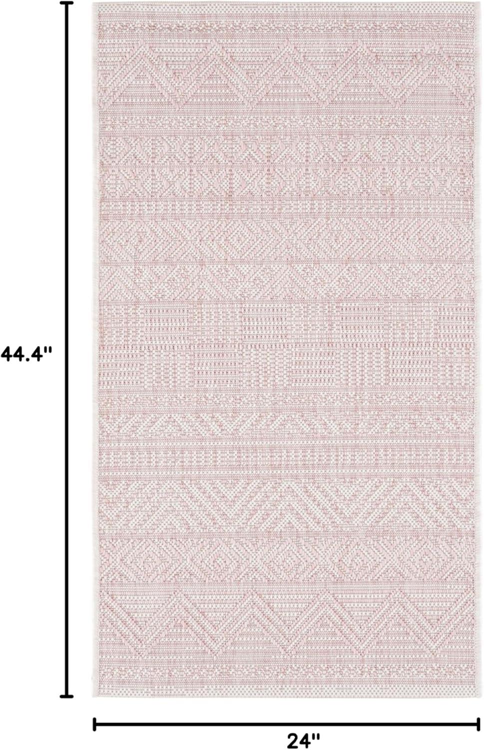 image:imageSAFAVIEH Washable Rug Outdoor Courtyard Collection 53 x 77 Black amp Grey NonShedding amp Easy Cleaning Ideal for Patio Backyard Mudroom CY819637612IvoryPink