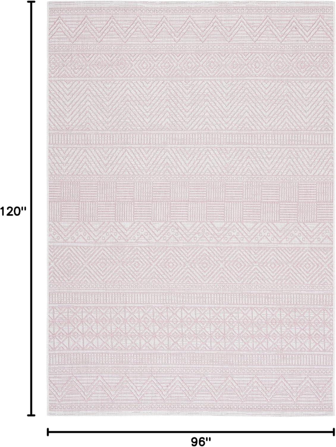 image:imageSAFAVIEH Washable Rug Outdoor Courtyard Collection 53 x 77 Black amp Grey NonShedding amp Easy Cleaning Ideal for Patio Backyard Mudroom CY819637612IvoryPink