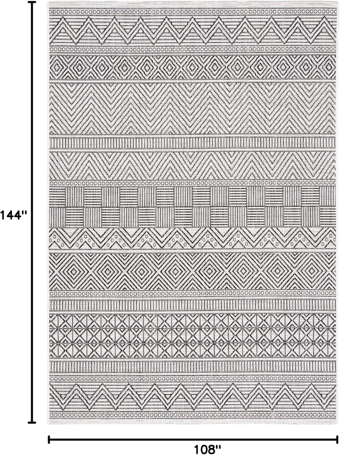 image:imageSAFAVIEH Washable Rug Outdoor Courtyard Collection 53 x 77 Black amp Grey NonShedding amp Easy Cleaning Ideal for Patio Backyard Mudroom CY819637612IvoryBlack