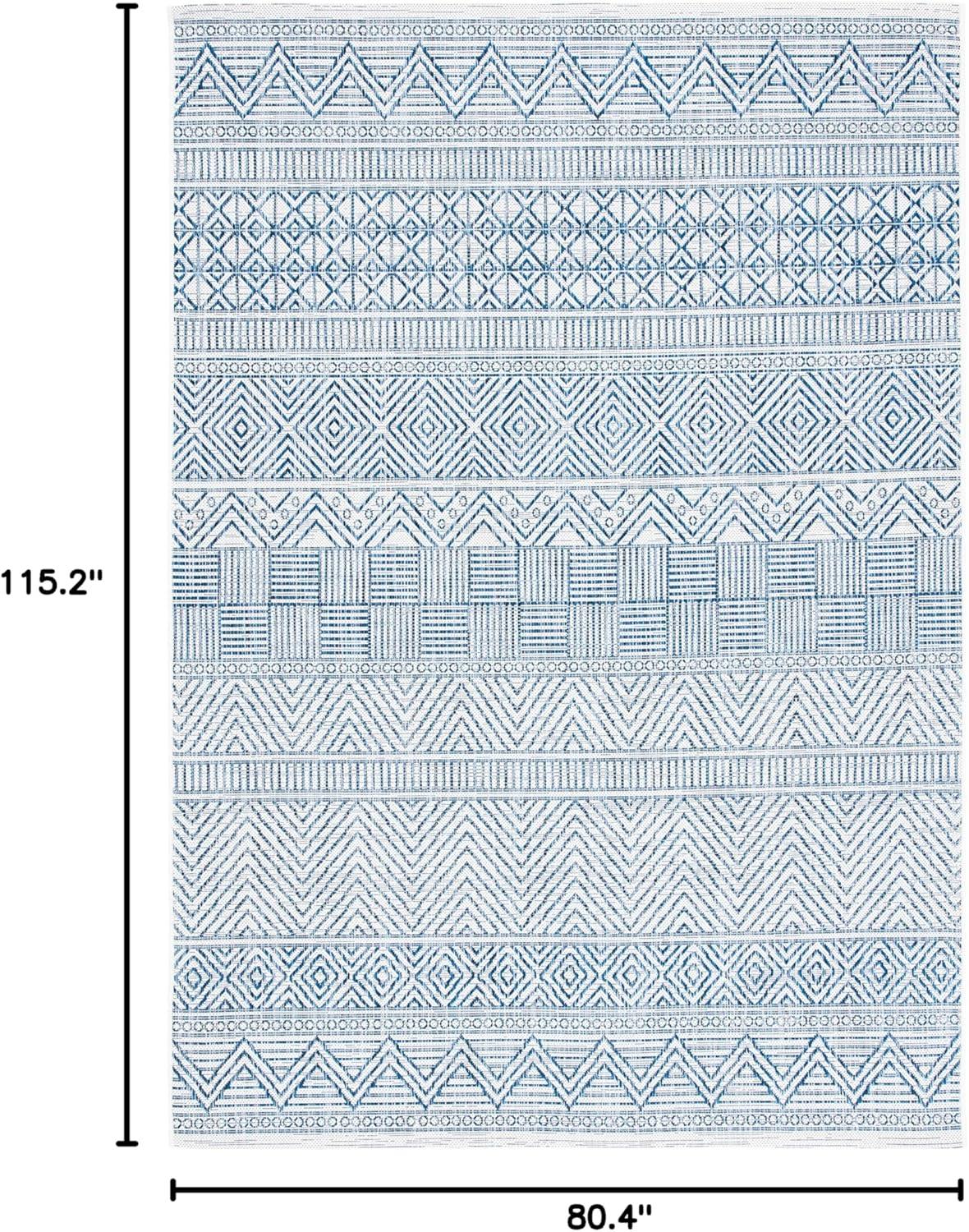 image:imageSAFAVIEH Washable Rug Outdoor Courtyard Collection 53 x 77 Black amp Grey NonShedding amp Easy Cleaning Ideal for Patio Backyard Mudroom CY819637612IvoryNavy