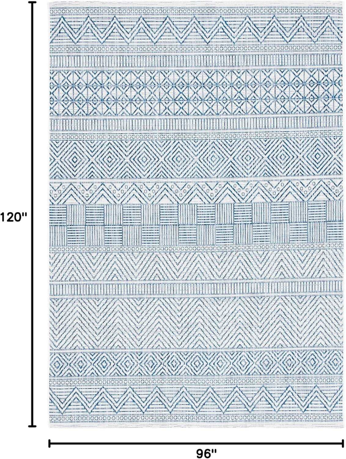 image:imageSAFAVIEH Washable Rug Outdoor Courtyard Collection 53 x 77 Black amp Grey NonShedding amp Easy Cleaning Ideal for Patio Backyard Mudroom CY819637612IvoryNavy
