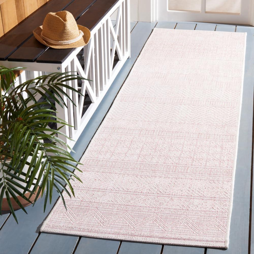 image:imageSAFAVIEH Washable Rug Outdoor Courtyard Collection 53 x 77 Black amp Grey NonShedding amp Easy Cleaning Ideal for Patio Backyard Mudroom CY819637612IvoryPink