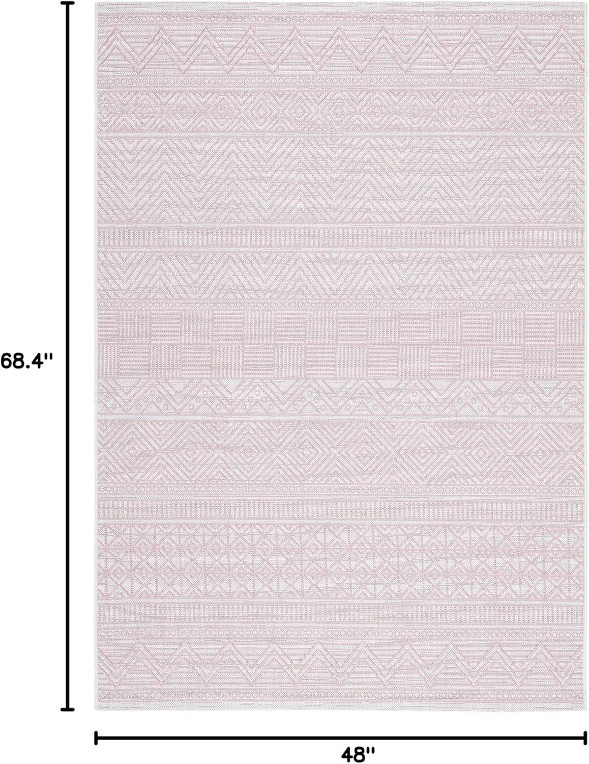 image:imageSAFAVIEH Washable Rug Outdoor Courtyard Collection 53 x 77 Black amp Grey NonShedding amp Easy Cleaning Ideal for Patio Backyard Mudroom CY819637612IvoryPink