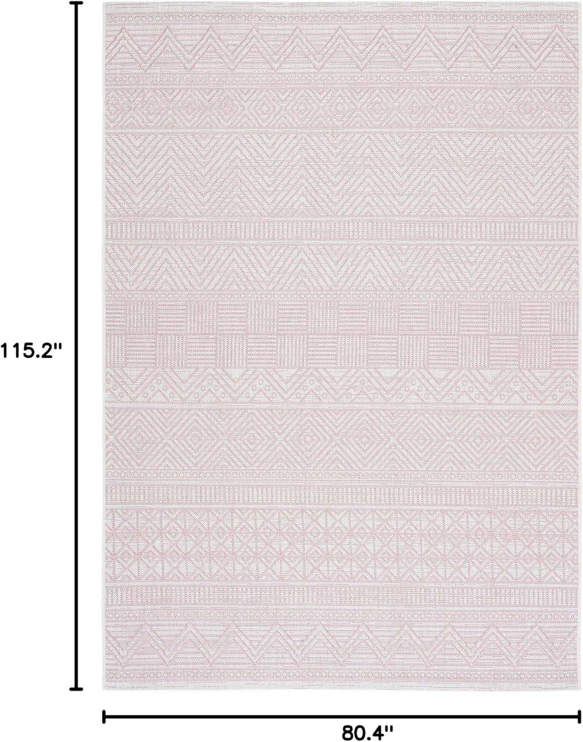 image:imageSAFAVIEH Washable Rug Outdoor Courtyard Collection 53 x 77 Black amp Grey NonShedding amp Easy Cleaning Ideal for Patio Backyard Mudroom CY819637612IvoryPink