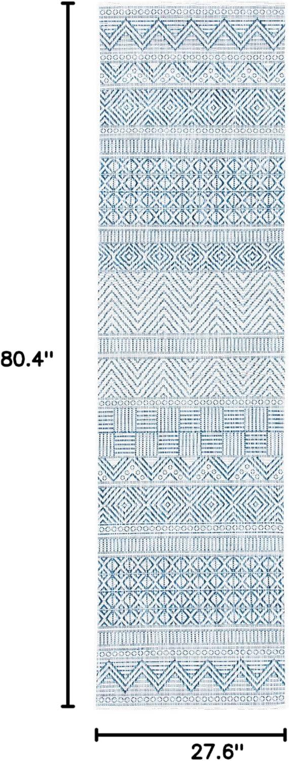 image:imageSAFAVIEH Washable Rug Outdoor Courtyard Collection 53 x 77 Black amp Grey NonShedding amp Easy Cleaning Ideal for Patio Backyard Mudroom CY819637612IvoryNavy