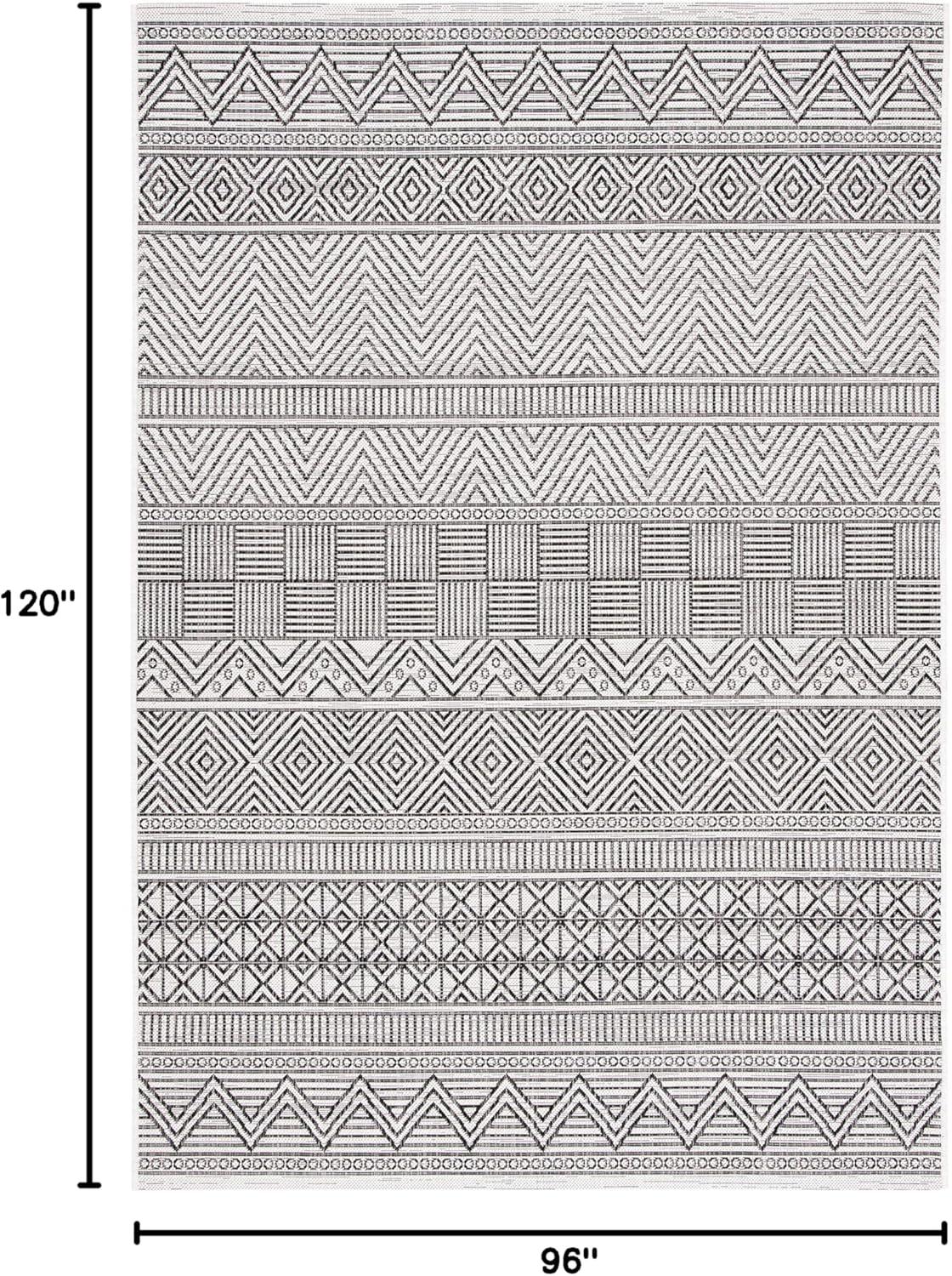 image:imageSAFAVIEH Washable Rug Outdoor Courtyard Collection 53 x 77 Black amp Grey NonShedding amp Easy Cleaning Ideal for Patio Backyard Mudroom CY819637612IvoryBlack