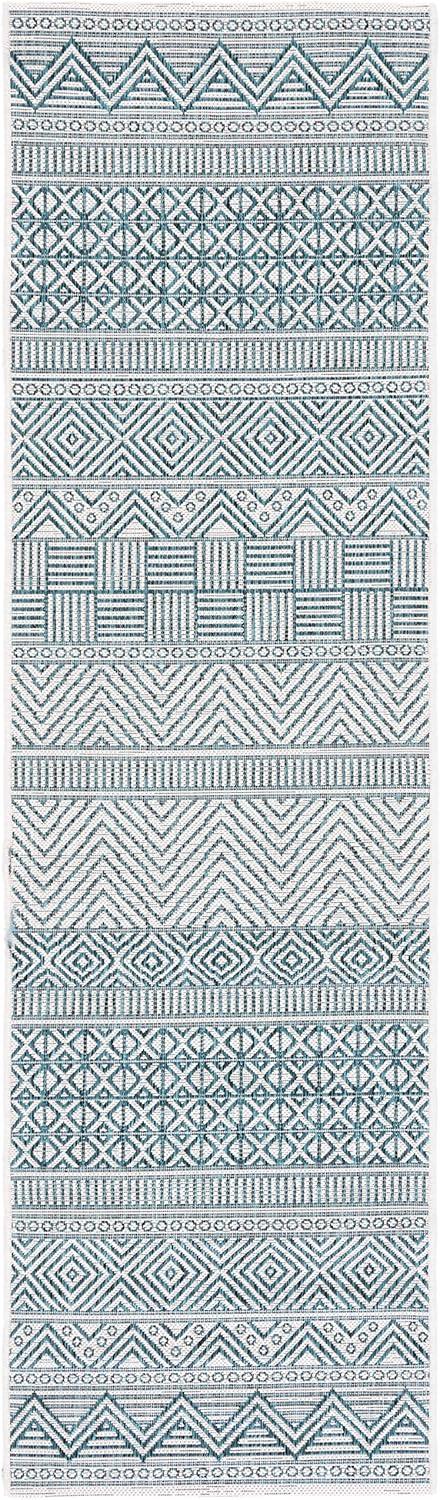 image:imageSAFAVIEH Washable Rug Outdoor Courtyard Collection 53 x 77 Black amp Grey NonShedding amp Easy Cleaning Ideal for Patio Backyard Mudroom CY819637612IvoryTurquoise