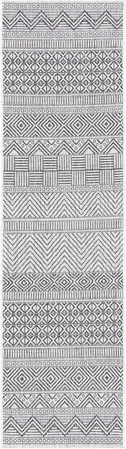image:imageSAFAVIEH Washable Rug Outdoor Courtyard Collection 53 x 77 Black amp Grey NonShedding amp Easy Cleaning Ideal for Patio Backyard Mudroom CY819637612IvoryBlack