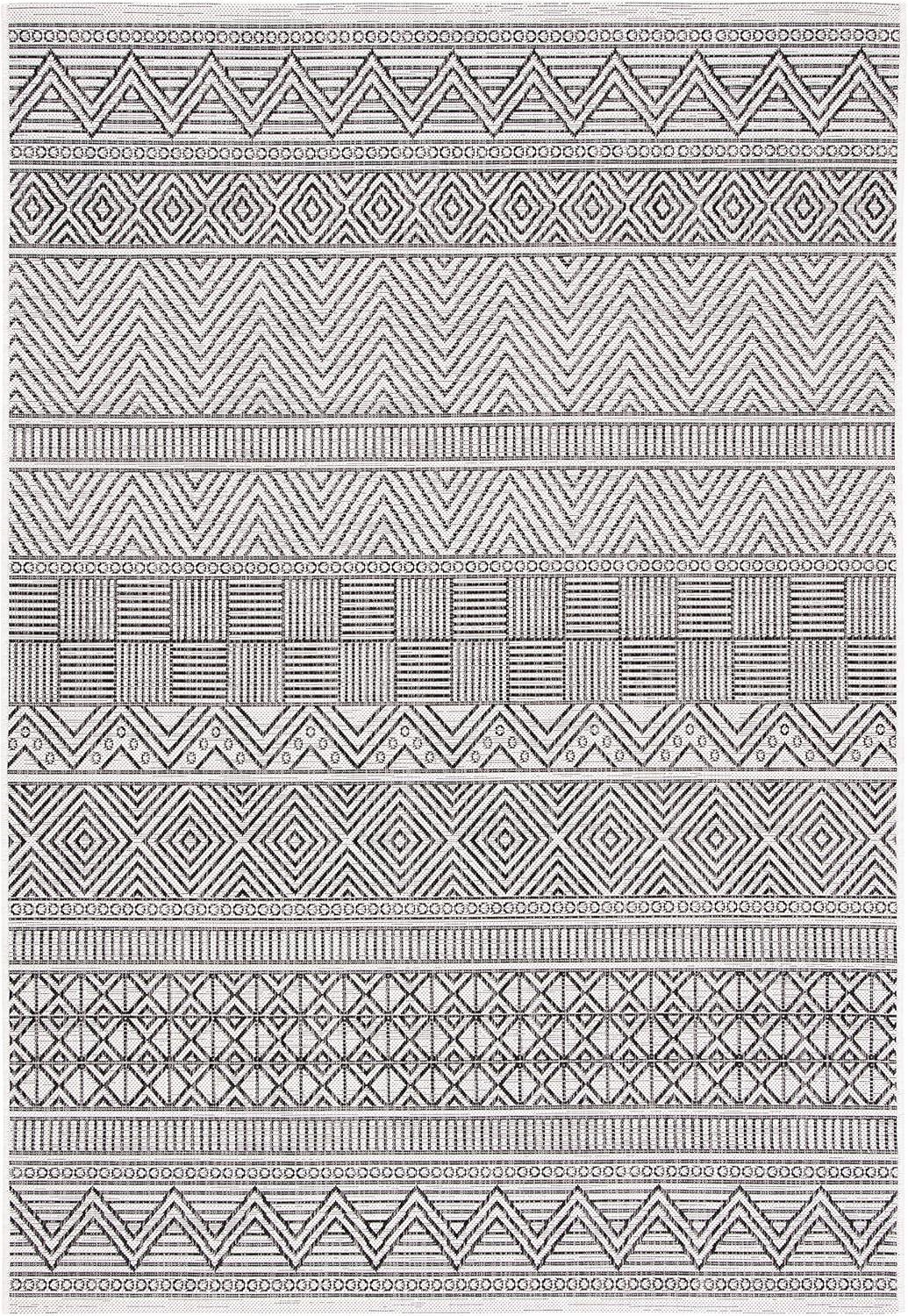 image:imageSAFAVIEH Washable Rug Outdoor Courtyard Collection 53 x 77 Black amp Grey NonShedding amp Easy Cleaning Ideal for Patio Backyard Mudroom CY819637612IvoryBlack