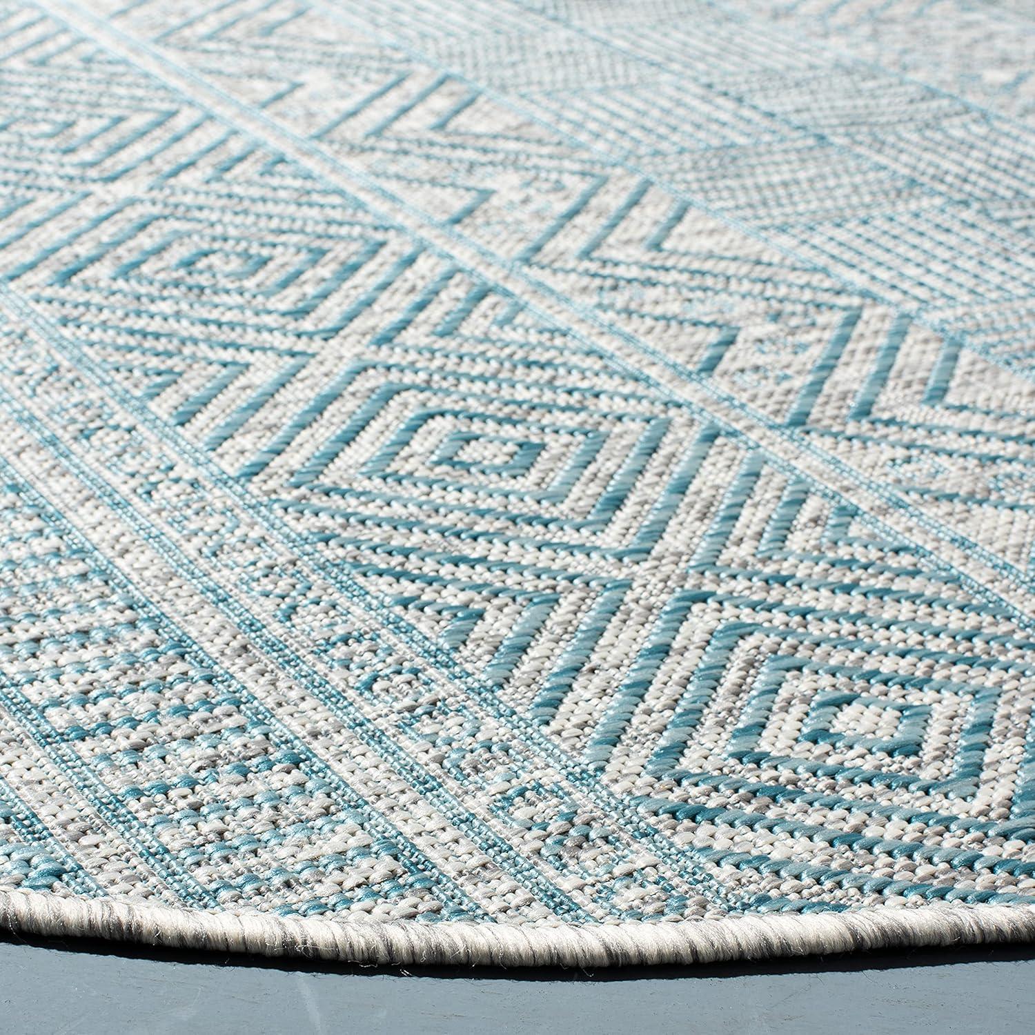 image:imageSAFAVIEH Washable Rug Outdoor Courtyard Collection 53 x 77 Black amp Grey NonShedding amp Easy Cleaning Ideal for Patio Backyard Mudroom CY819637612Light GreyAqua