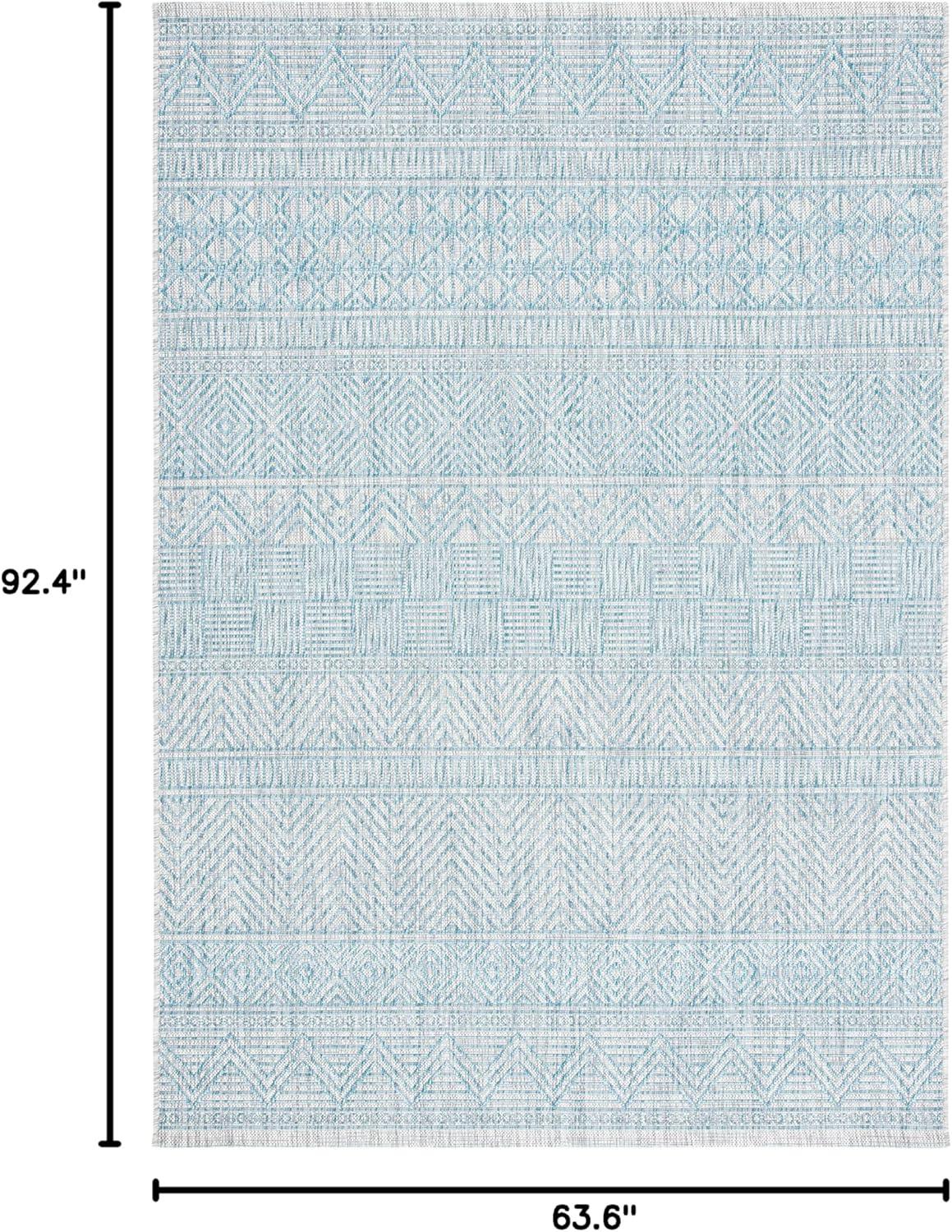 image:imageSAFAVIEH Washable Rug Outdoor Courtyard Collection 53 x 77 Black amp Grey NonShedding amp Easy Cleaning Ideal for Patio Backyard Mudroom CY819637612Light GreyAqua