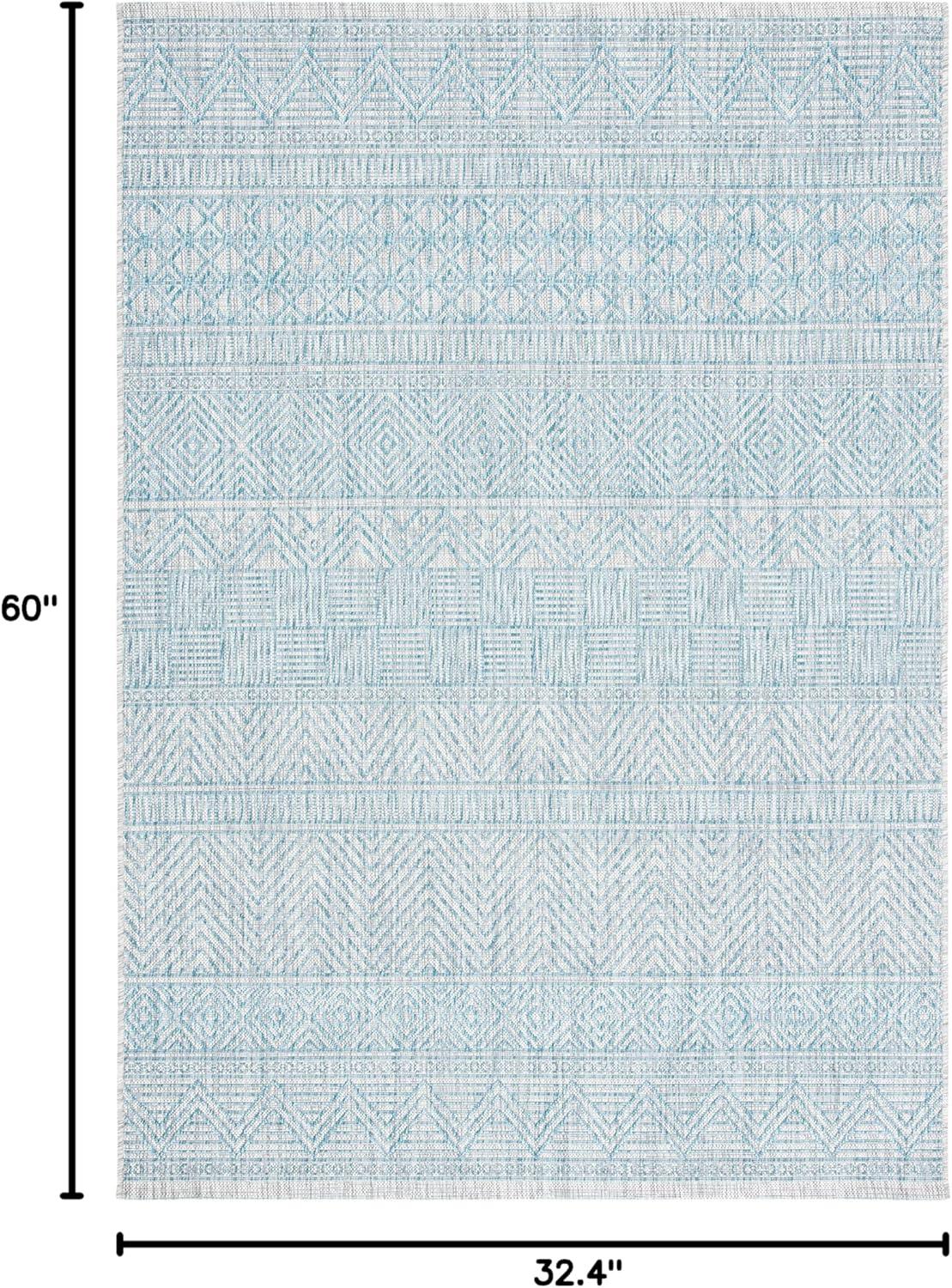image:imageSAFAVIEH Washable Rug Outdoor Courtyard Collection 53 x 77 Black amp Grey NonShedding amp Easy Cleaning Ideal for Patio Backyard Mudroom CY819637612Light GreyAqua