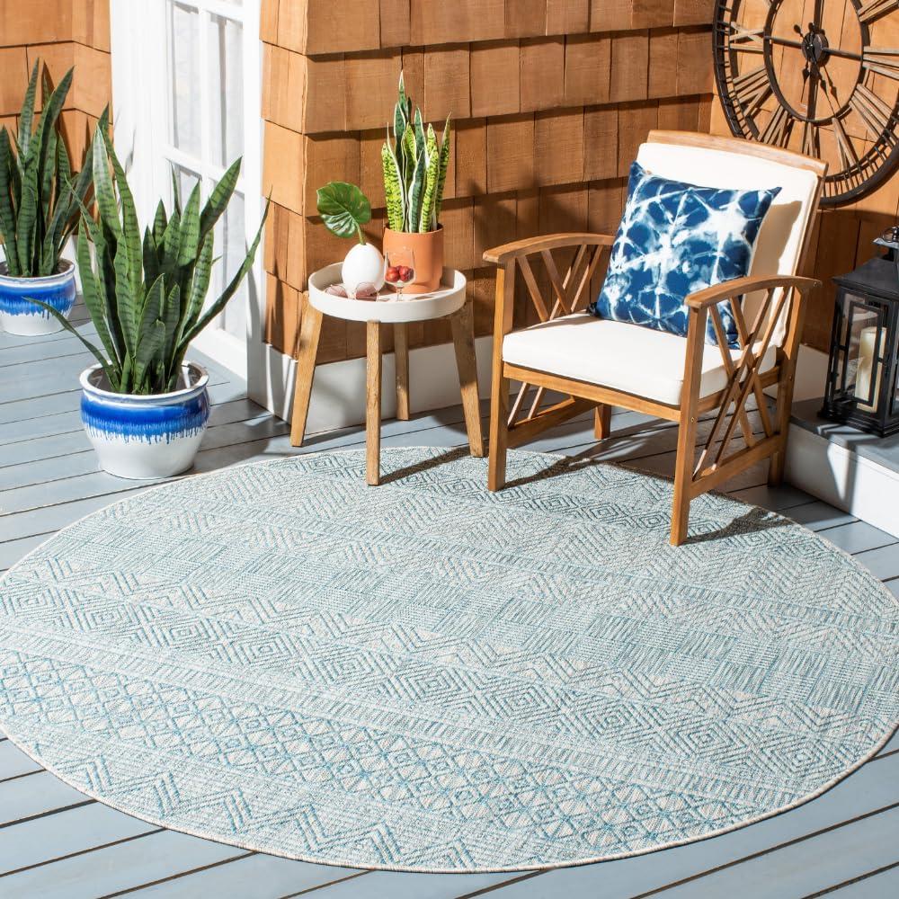 image:imageSAFAVIEH Washable Rug Outdoor Courtyard Collection 53 x 77 Black amp Grey NonShedding amp Easy Cleaning Ideal for Patio Backyard Mudroom CY819637612Light GreyAqua