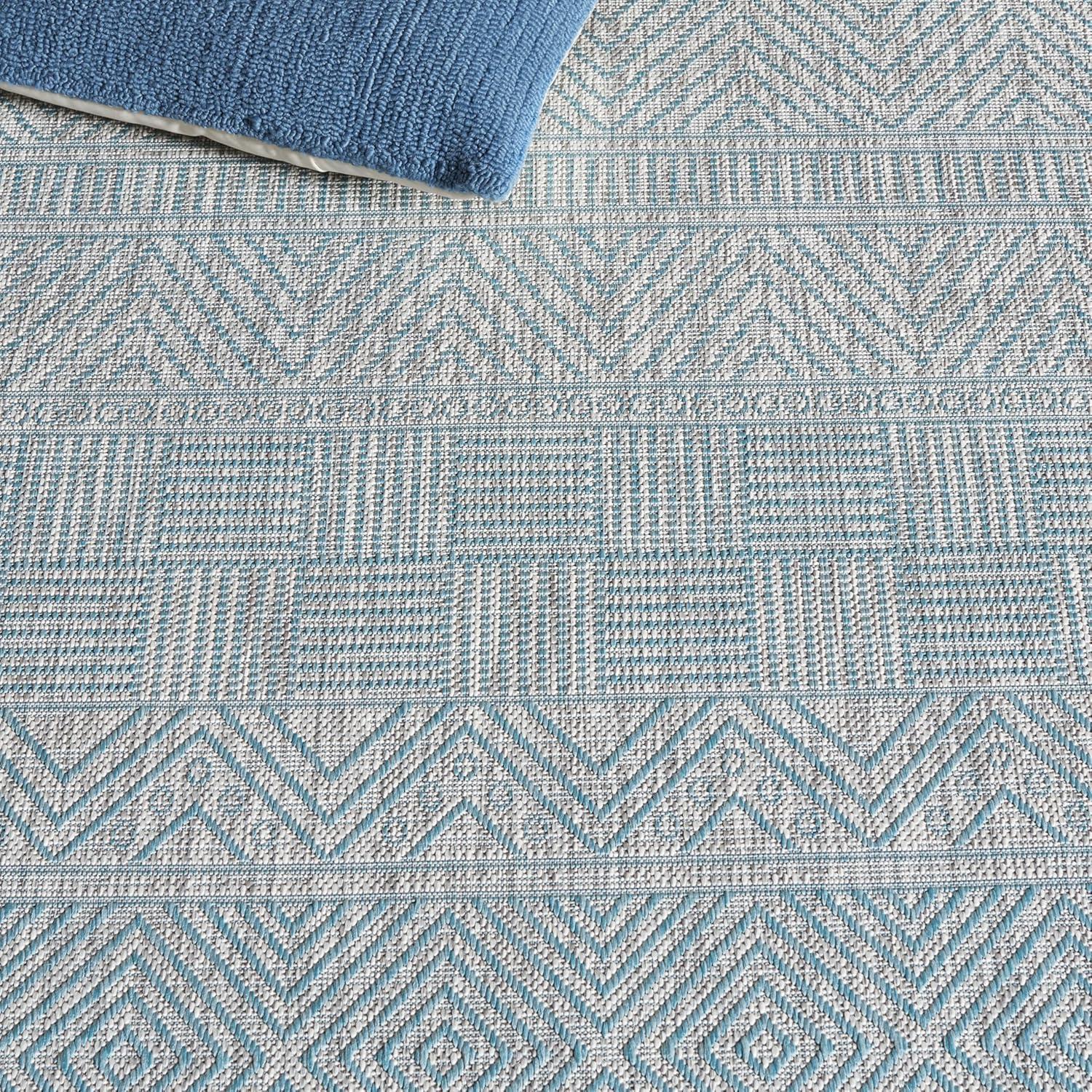 image:imageSAFAVIEH Washable Rug Outdoor Courtyard Collection 53 x 77 Black amp Grey NonShedding amp Easy Cleaning Ideal for Patio Backyard Mudroom CY819637612Light GreyAqua