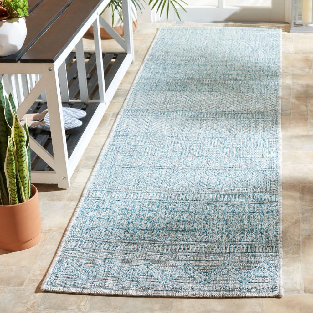image:imageSAFAVIEH Washable Rug Outdoor Courtyard Collection 53 x 77 Black amp Grey NonShedding amp Easy Cleaning Ideal for Patio Backyard Mudroom CY819637612Light GreyAqua