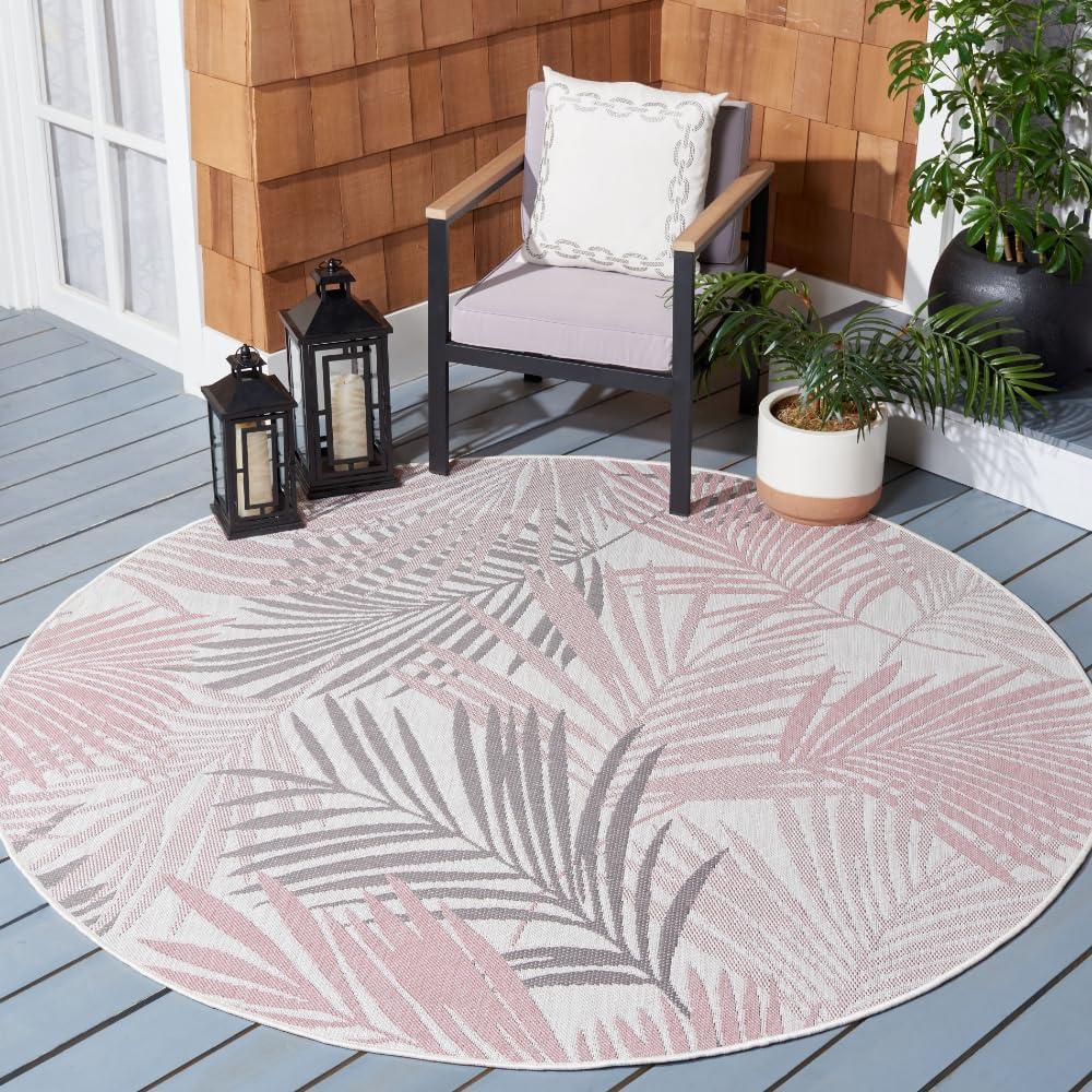 image:imageSAFAVIEH Washable Rug Outdoor Courtyard Collection 55 x 77 Ivory amp Pink NonShedding amp Easy Cleaning Ideal for Patio Backyard Mudroom CY883756212IvoryPink