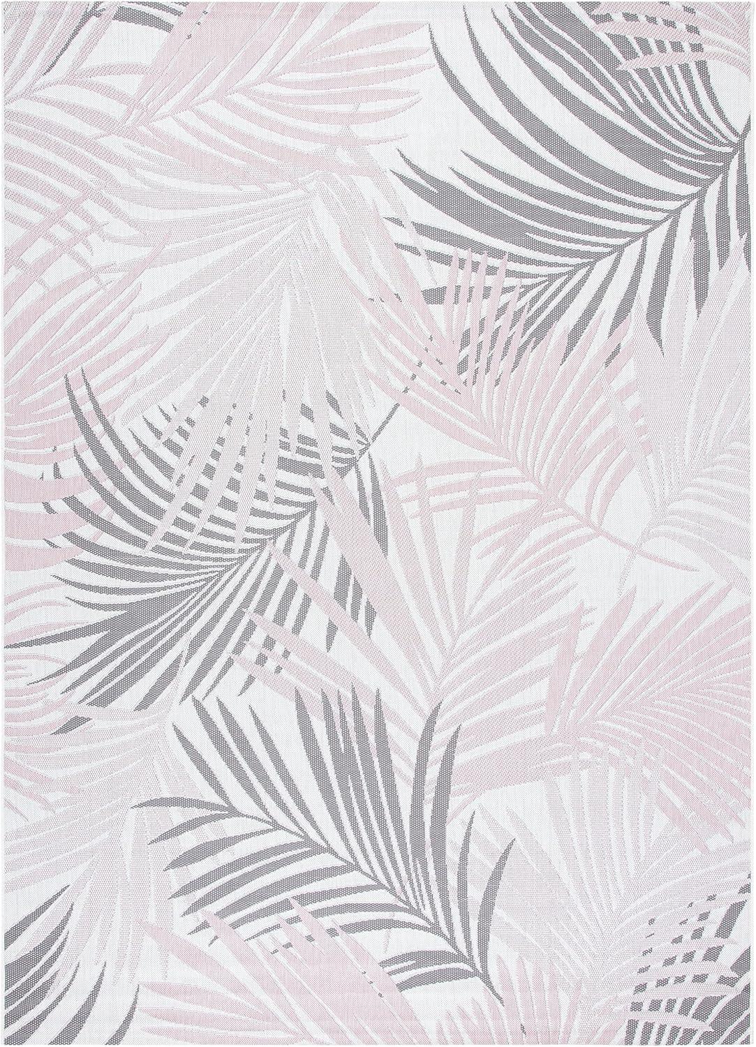 image:imageSAFAVIEH Washable Rug Outdoor Courtyard Collection 55 x 77 Ivory amp Pink NonShedding amp Easy Cleaning Ideal for Patio Backyard Mudroom CY883756212IvoryPink
