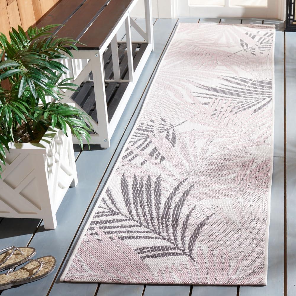 image:imageSAFAVIEH Washable Rug Outdoor Courtyard Collection 55 x 77 Ivory amp Pink NonShedding amp Easy Cleaning Ideal for Patio Backyard Mudroom CY883756212IvoryPink