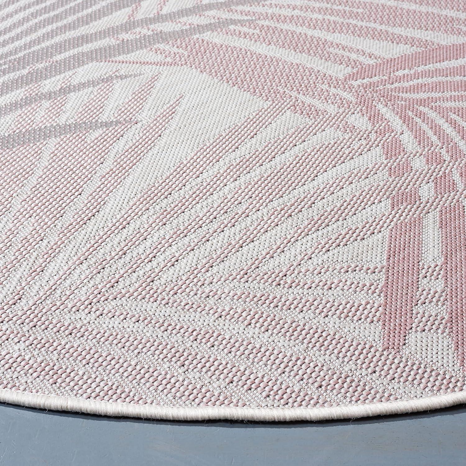 image:imageSAFAVIEH Washable Rug Outdoor Courtyard Collection 55 x 77 Ivory amp Pink NonShedding amp Easy Cleaning Ideal for Patio Backyard Mudroom CY883756212IvoryPink