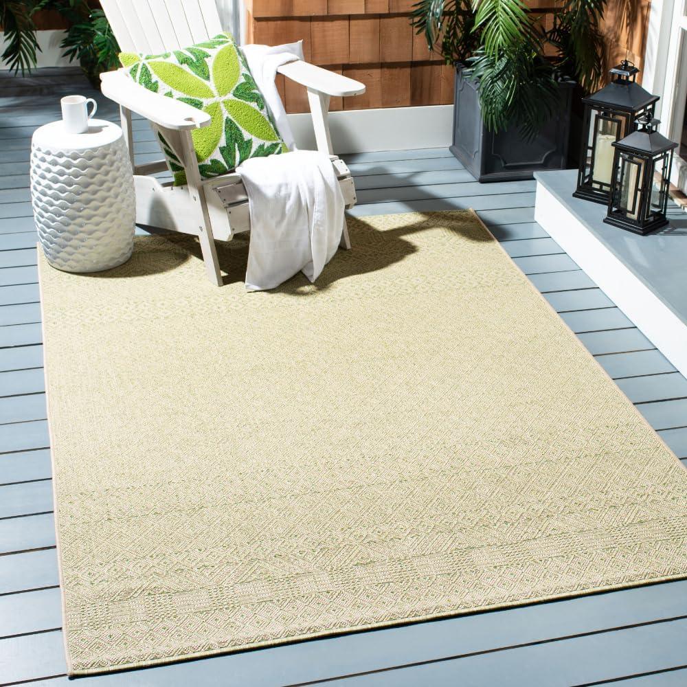 image:imageSAFAVIEH Washable Rug Outdoor Courtyard Collection 8 x 10 Beige amp Red NonShedding amp Easy Cleaning Ideal for Patio Backyard Mudroom DIning Space CY623523812BeigeGreen