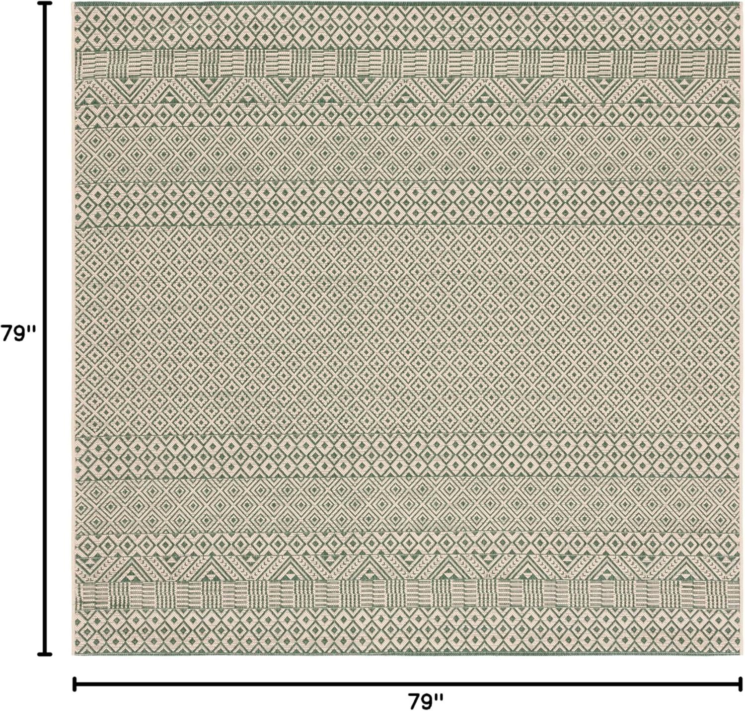 image:imageSAFAVIEH Washable Rug Outdoor Courtyard Collection 8 x 10 Beige amp Red NonShedding amp Easy Cleaning Ideal for Patio Backyard Mudroom DIning Space CY623523812Dark GreenBeige