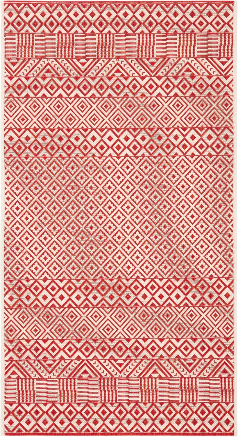 image:imageSAFAVIEH Washable Rug Outdoor Courtyard Collection 8 x 10 Beige amp Red NonShedding amp Easy Cleaning Ideal for Patio Backyard Mudroom DIning Space CY623523812BeigeRed