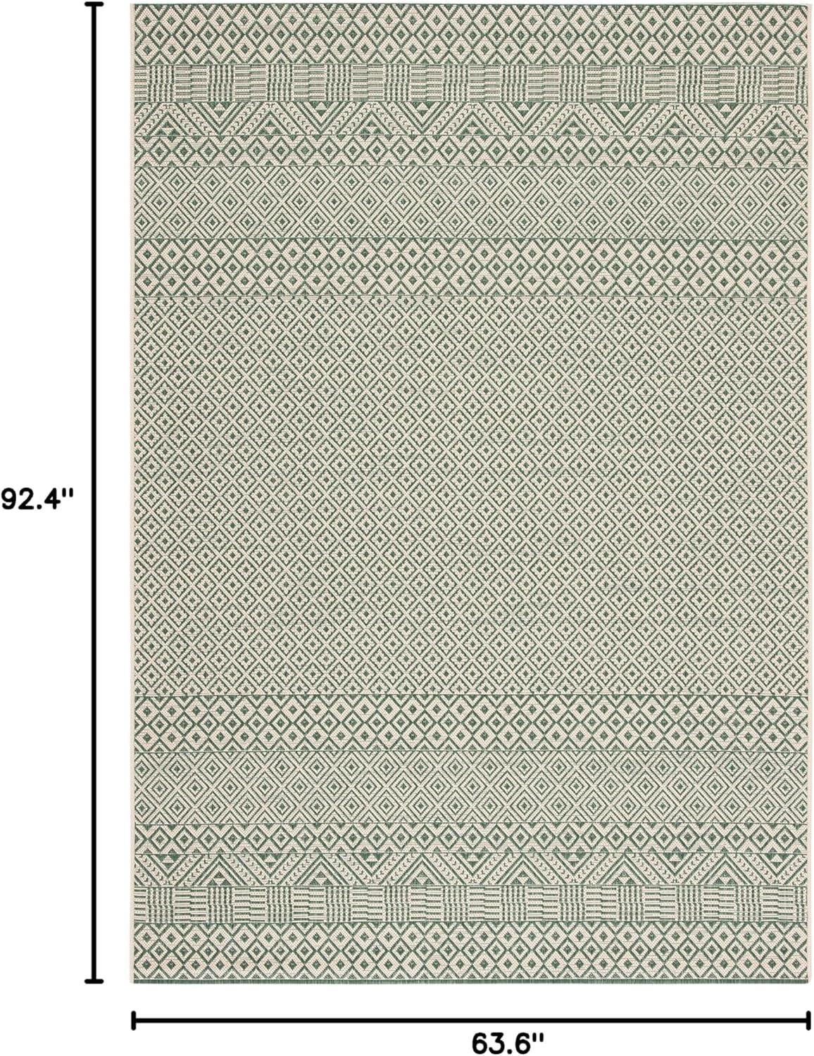 image:imageSAFAVIEH Washable Rug Outdoor Courtyard Collection 8 x 10 Beige amp Red NonShedding amp Easy Cleaning Ideal for Patio Backyard Mudroom DIning Space CY623523812Dark GreenBeige
