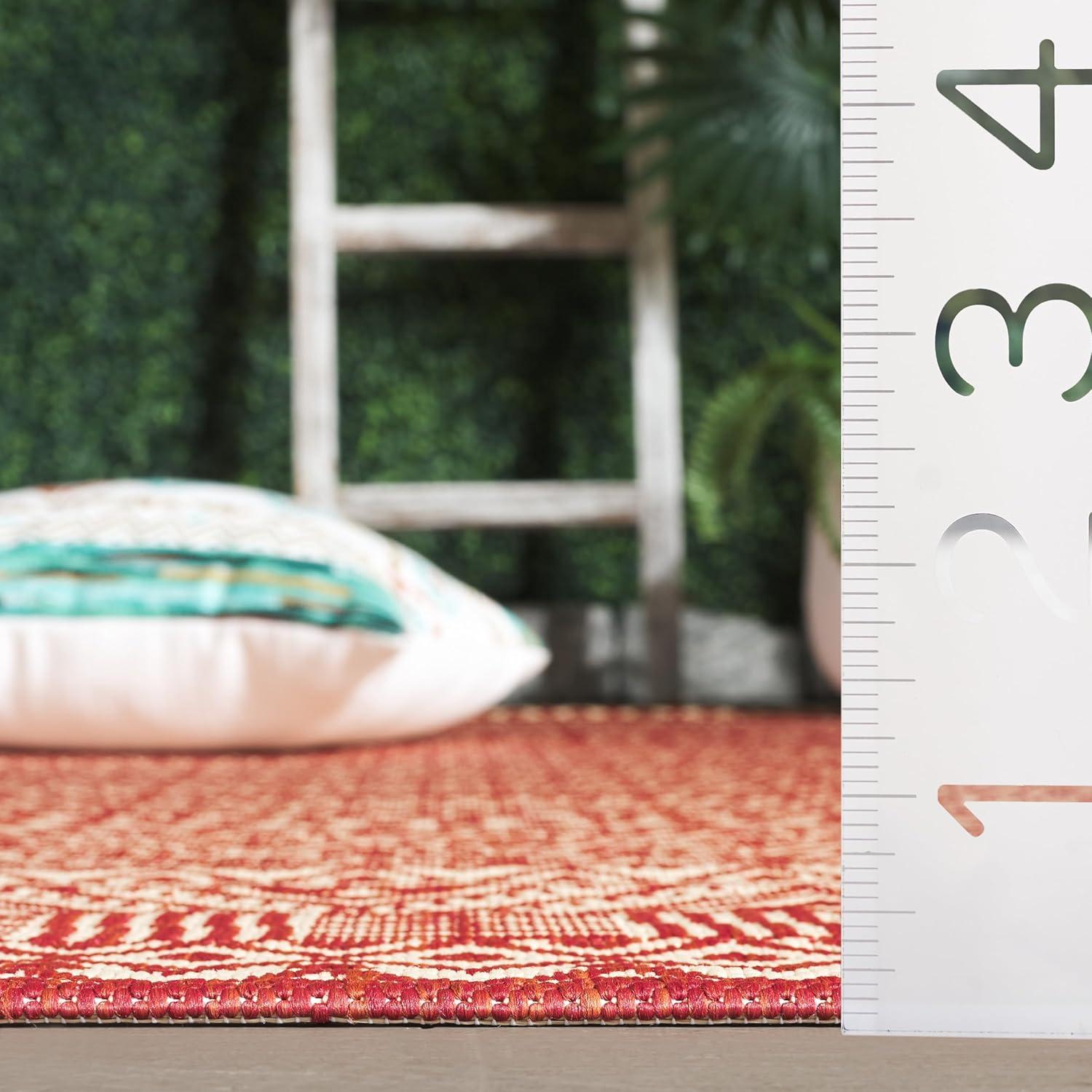 image:imageSAFAVIEH Washable Rug Outdoor Courtyard Collection 8 x 10 Beige amp Red NonShedding amp Easy Cleaning Ideal for Patio Backyard Mudroom DIning Space CY623523812BeigeRed