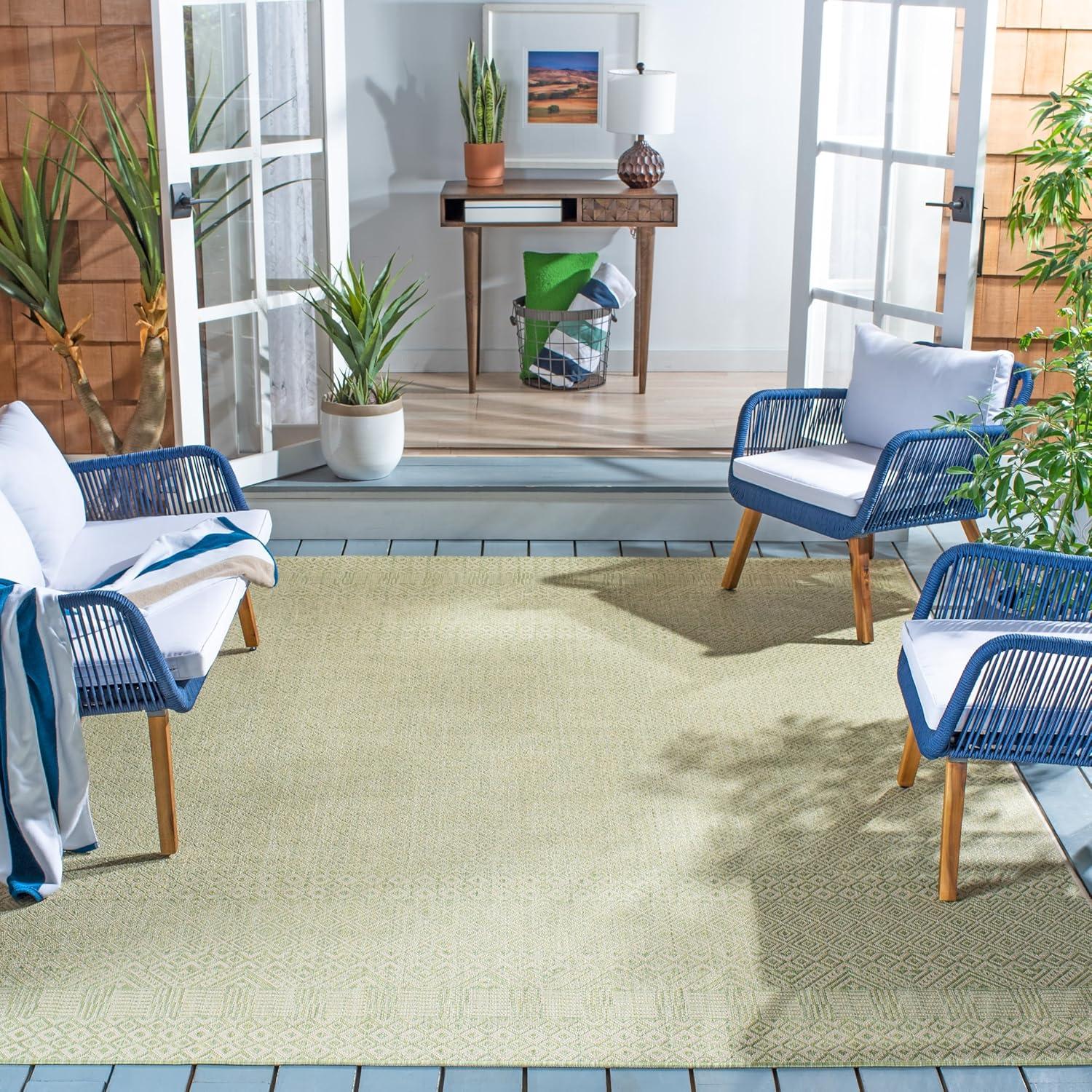 image:imageSAFAVIEH Washable Rug Outdoor Courtyard Collection 8 x 10 Beige amp Red NonShedding amp Easy Cleaning Ideal for Patio Backyard Mudroom DIning Space CY623523812BeigeGreen