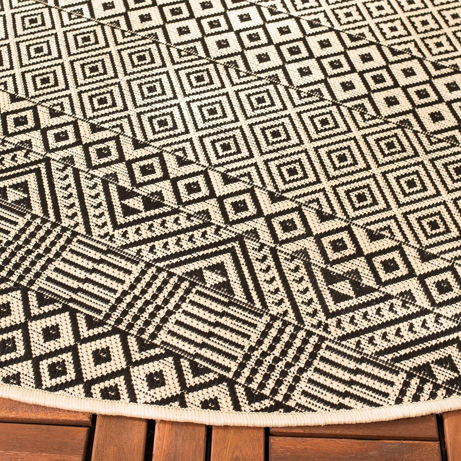 image:imageSAFAVIEH Washable Rug Outdoor Courtyard Collection 8 x 10 Beige amp Red NonShedding amp Easy Cleaning Ideal for Patio Backyard Mudroom DIning Space CY623523812BeigeBlack