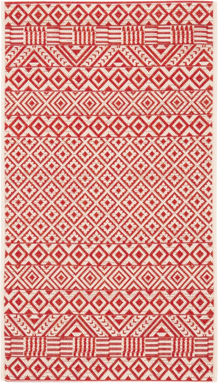 image:imageSAFAVIEH Washable Rug Outdoor Courtyard Collection 8 x 10 Beige amp Red NonShedding amp Easy Cleaning Ideal for Patio Backyard Mudroom DIning Space CY623523812BeigeRed