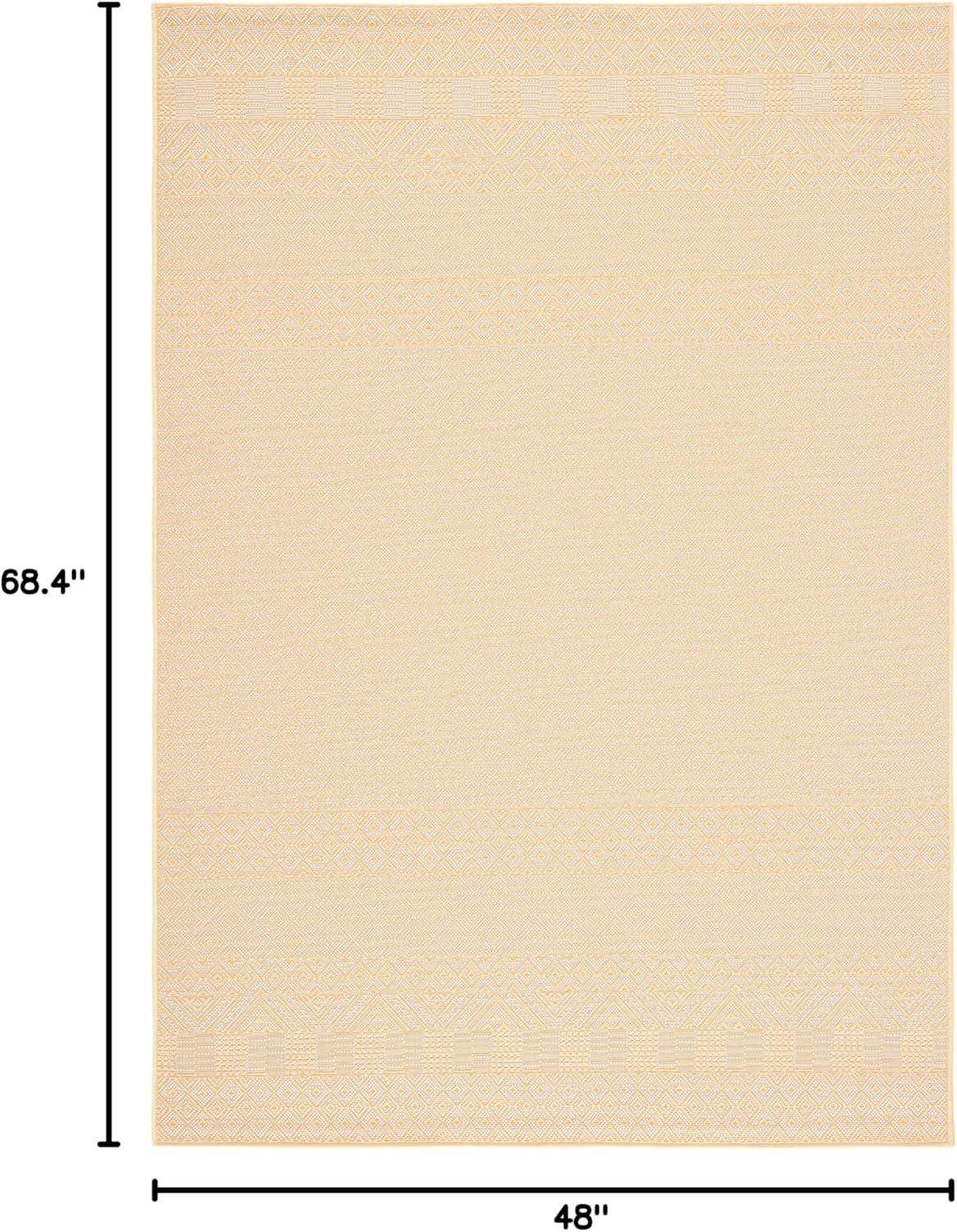 image:imageSAFAVIEH Washable Rug Outdoor Courtyard Collection 8 x 10 Beige amp Red NonShedding amp Easy Cleaning Ideal for Patio Backyard Mudroom DIning Space CY623523812GoldBeige