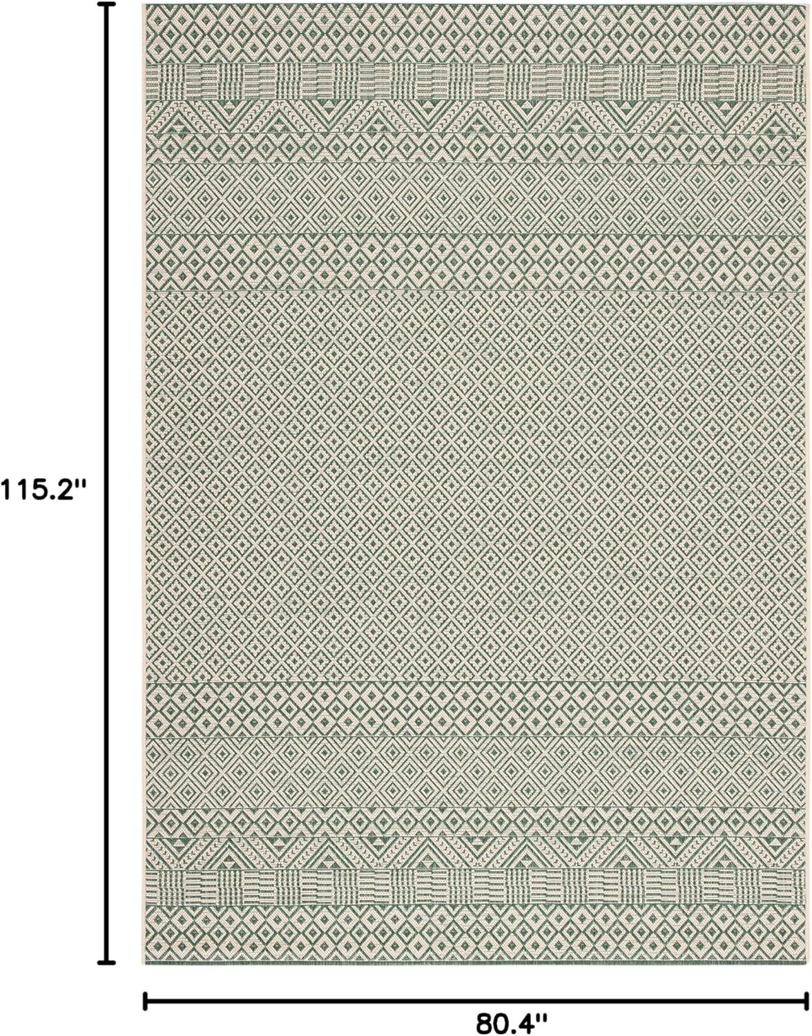image:imageSAFAVIEH Washable Rug Outdoor Courtyard Collection 8 x 10 Beige amp Red NonShedding amp Easy Cleaning Ideal for Patio Backyard Mudroom DIning Space CY623523812Dark GreenBeige