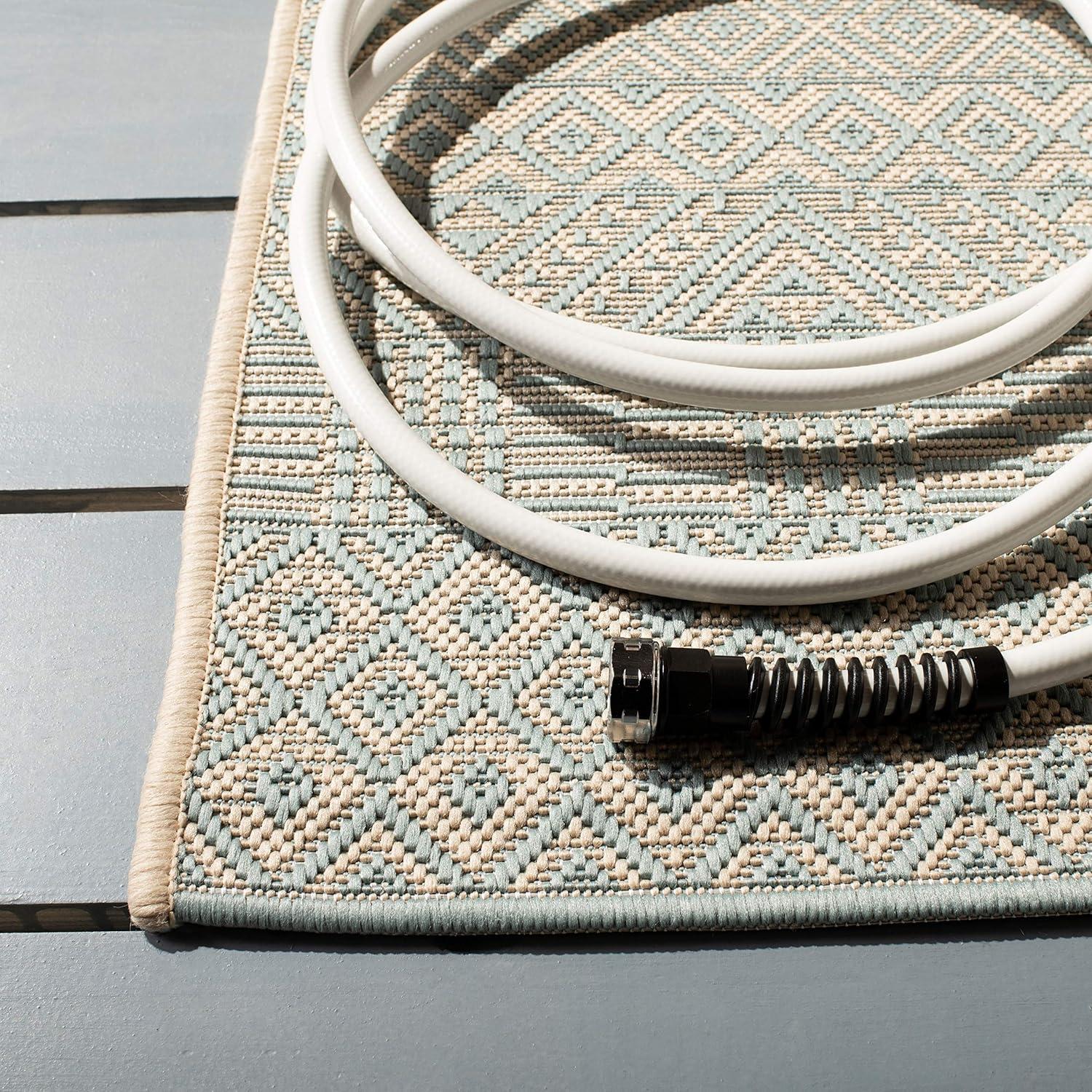 image:imageSAFAVIEH Washable Rug Outdoor Courtyard Collection 8 x 10 Beige amp Red NonShedding amp Easy Cleaning Ideal for Patio Backyard Mudroom DIning Space CY623523812BrownGrey