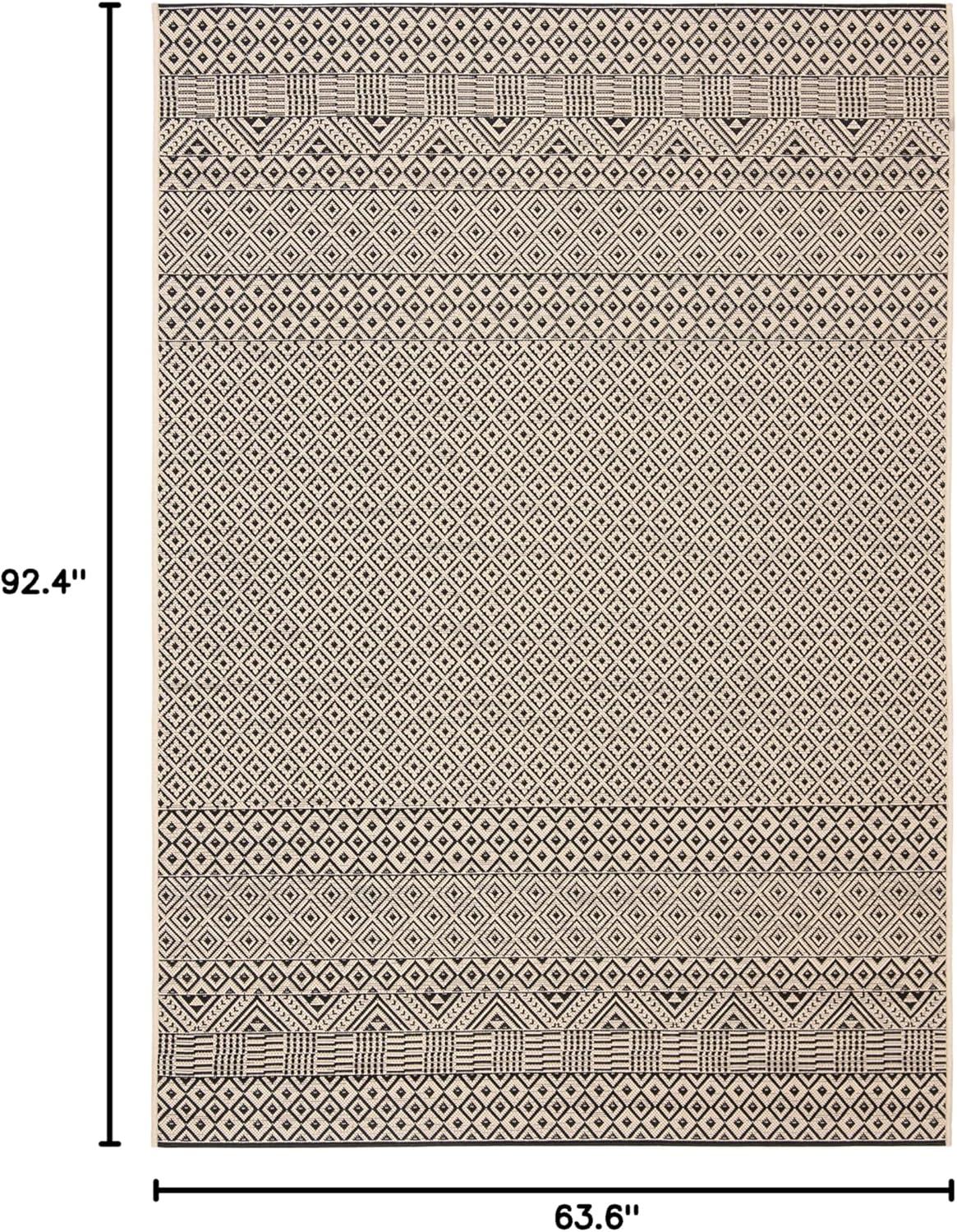 image:imageSAFAVIEH Washable Rug Outdoor Courtyard Collection 8 x 10 Beige amp Red NonShedding amp Easy Cleaning Ideal for Patio Backyard Mudroom DIning Space CY623523812BeigeBlack