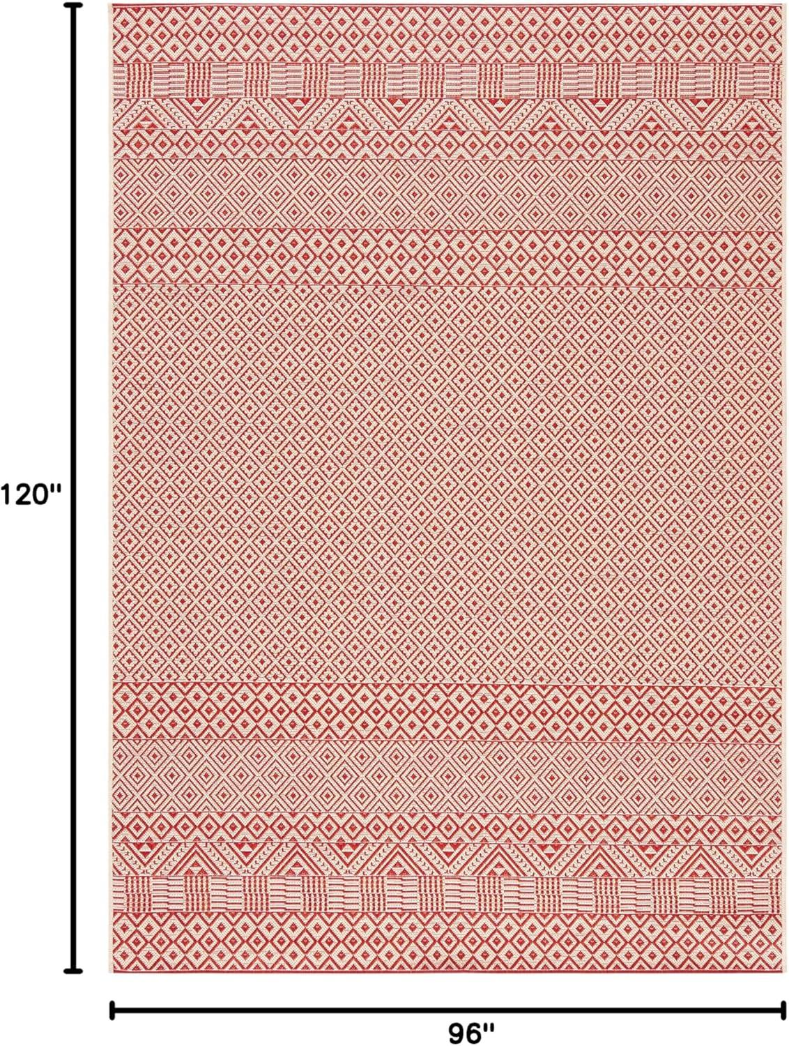 image:imageSAFAVIEH Washable Rug Outdoor Courtyard Collection 8 x 10 Beige amp Red NonShedding amp Easy Cleaning Ideal for Patio Backyard Mudroom DIning Space CY623523812BeigeRed