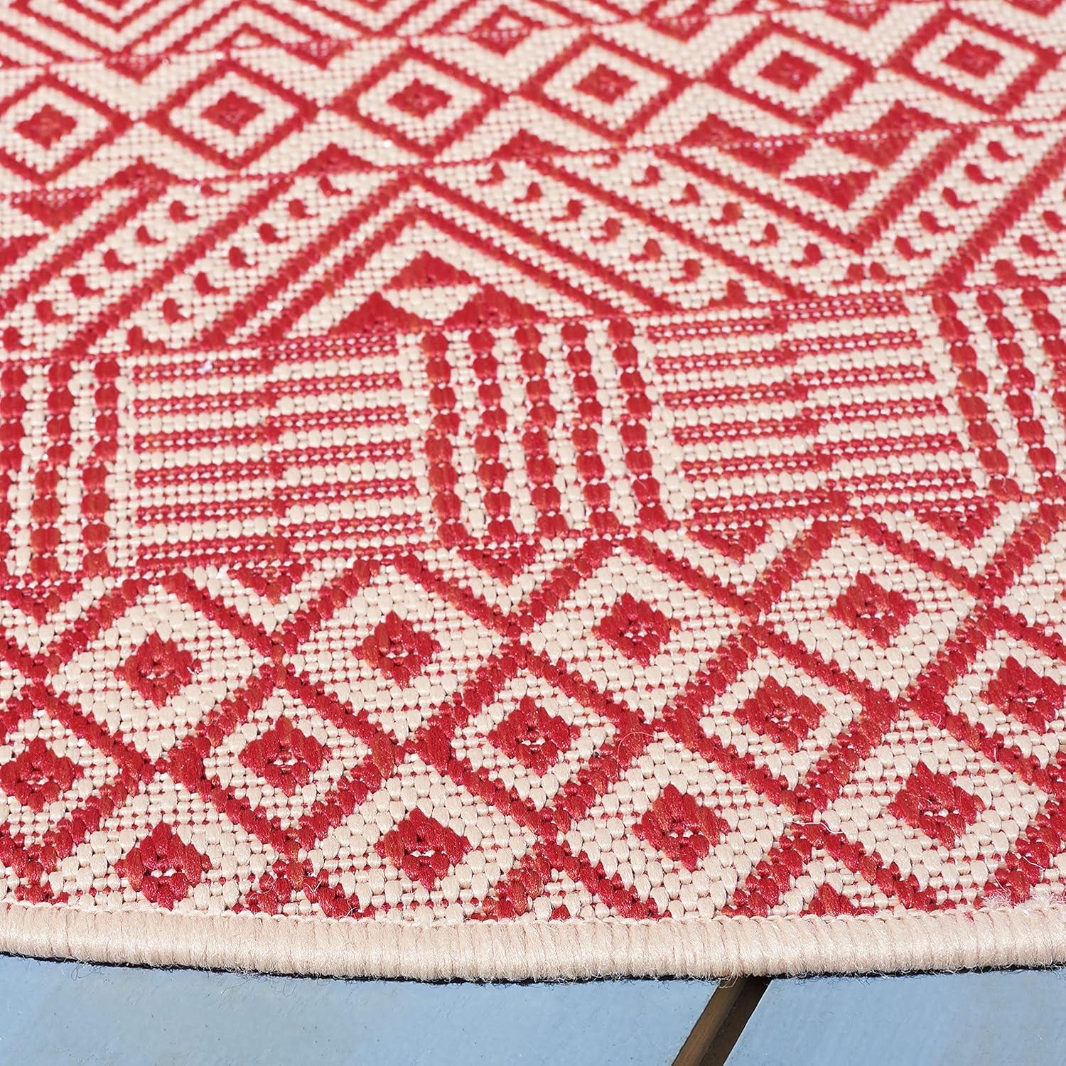 image:imageSAFAVIEH Washable Rug Outdoor Courtyard Collection 8 x 10 Beige amp Red NonShedding amp Easy Cleaning Ideal for Patio Backyard Mudroom DIning Space CY623523812BeigeRed