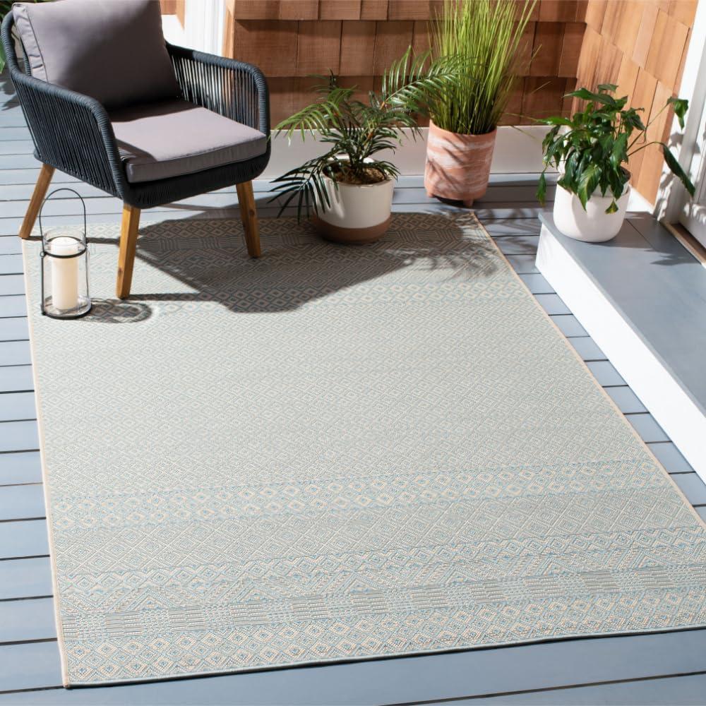 image:imageSAFAVIEH Washable Rug Outdoor Courtyard Collection 8 x 10 Beige amp Red NonShedding amp Easy Cleaning Ideal for Patio Backyard Mudroom DIning Space CY623523812BeigeAqua