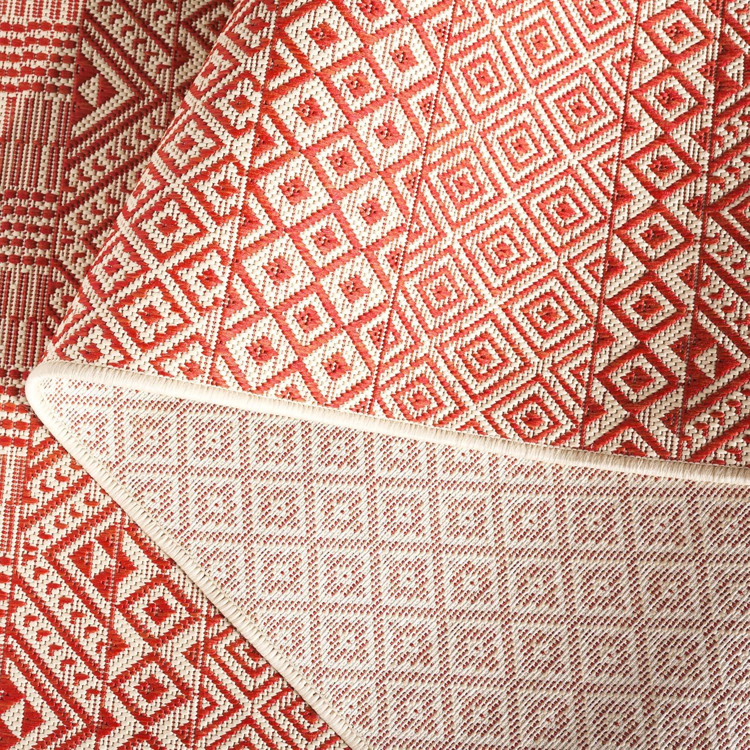 image:imageSAFAVIEH Washable Rug Outdoor Courtyard Collection 8 x 10 Beige amp Red NonShedding amp Easy Cleaning Ideal for Patio Backyard Mudroom DIning Space CY623523812BeigeRed