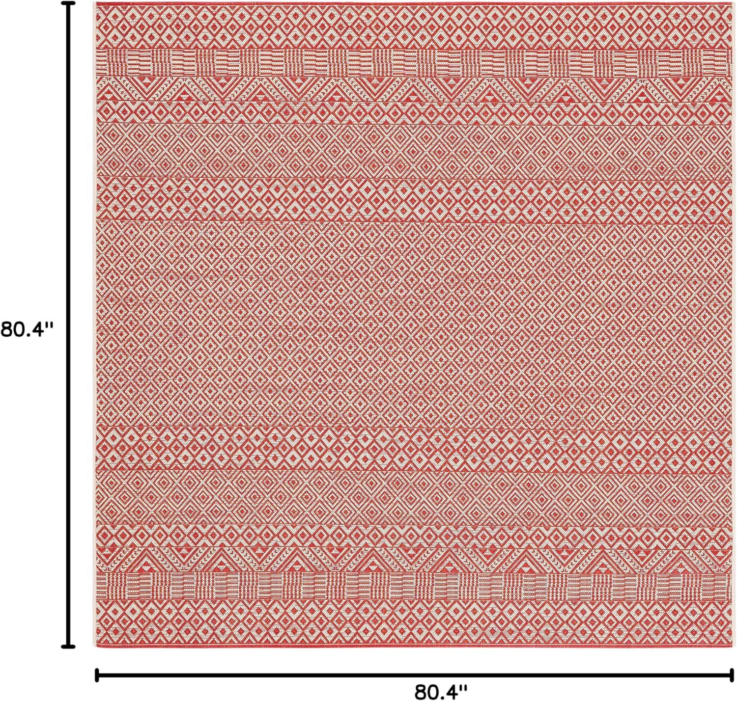 image:imageSAFAVIEH Washable Rug Outdoor Courtyard Collection 8 x 10 Beige amp Red NonShedding amp Easy Cleaning Ideal for Patio Backyard Mudroom DIning Space CY623523812BeigeRed