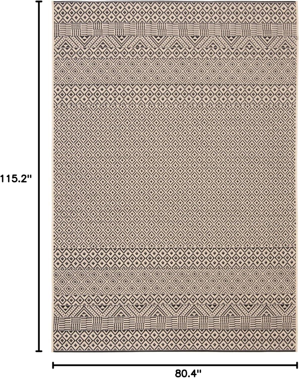 image:imageSAFAVIEH Washable Rug Outdoor Courtyard Collection 8 x 10 Beige amp Red NonShedding amp Easy Cleaning Ideal for Patio Backyard Mudroom DIning Space CY623523812BeigeBlack