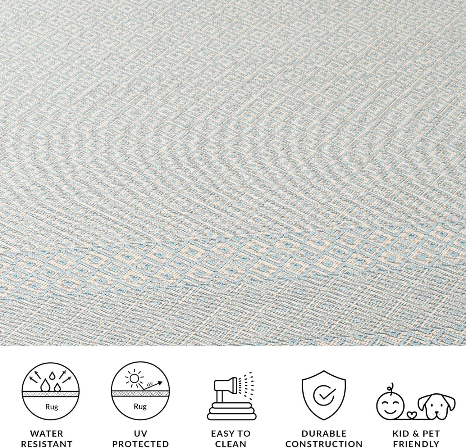 image:imageSAFAVIEH Washable Rug Outdoor Courtyard Collection 8 x 10 Beige amp Red NonShedding amp Easy Cleaning Ideal for Patio Backyard Mudroom DIning Space CY623523812BeigeAqua